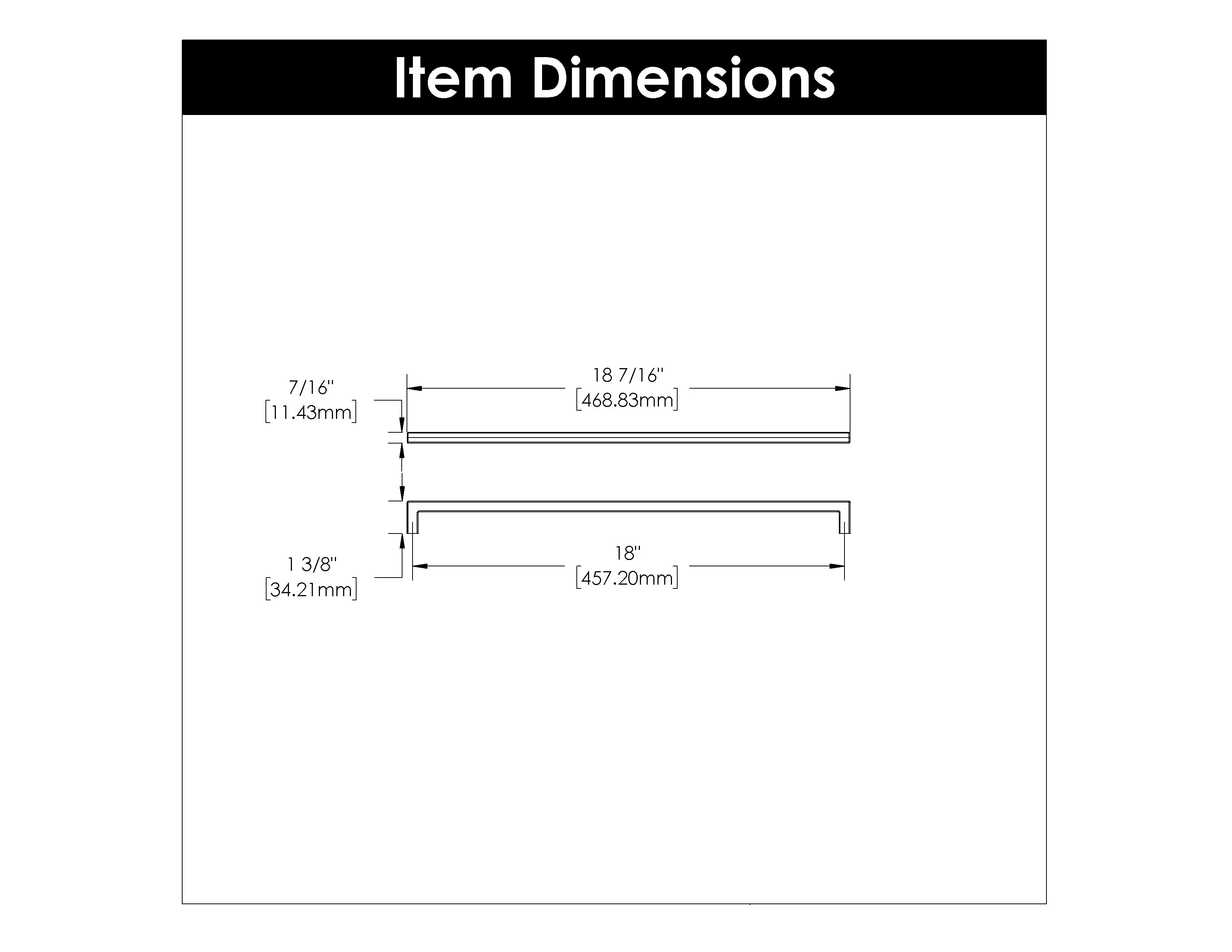 18 inch (458mm) Skylight Cabinet Pull