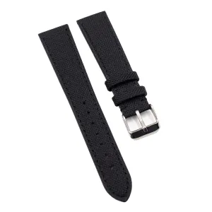 18mm, 20mm Black Nylon Watch Strap, Non-Padded