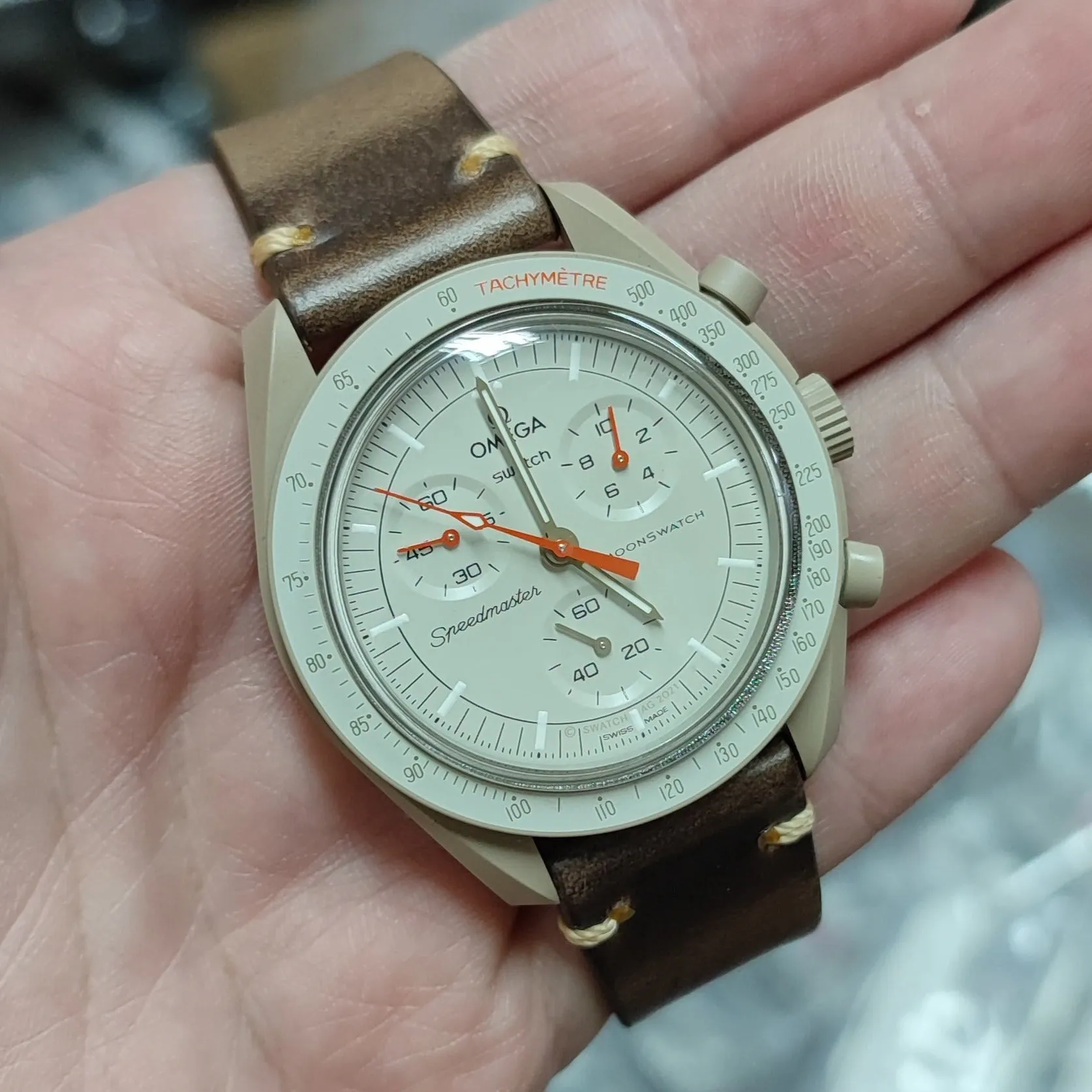 19mm, 20mm Vintage Style Brown Horween Leather Watch Strap