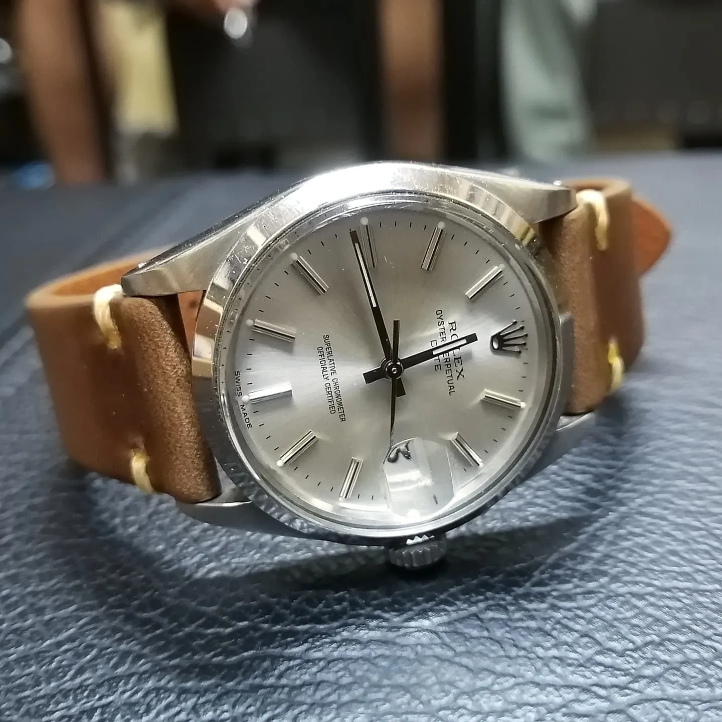 19mm, 20mm Vintage Style Brown Horween Leather Watch Strap
