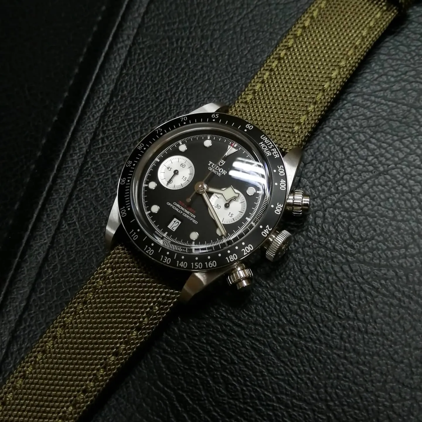 22mm Army Green Nylon Watch Strap For Breitling