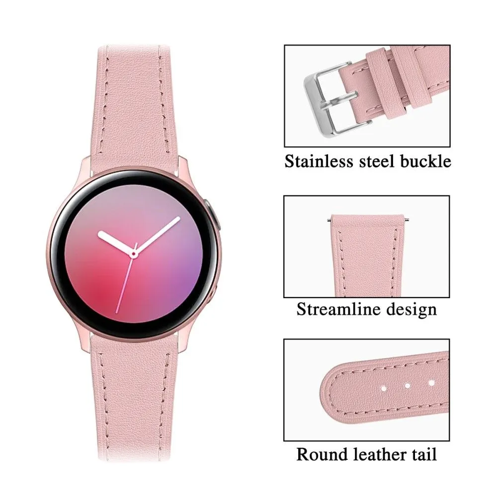 22mm Universal cowhide genuine leather watch strap - Pink