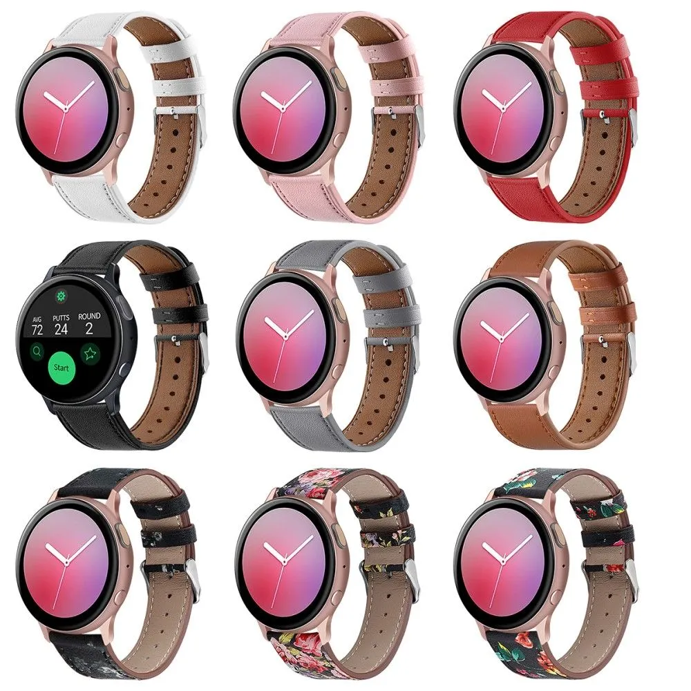 22mm Universal cowhide genuine leather watch strap - Pink