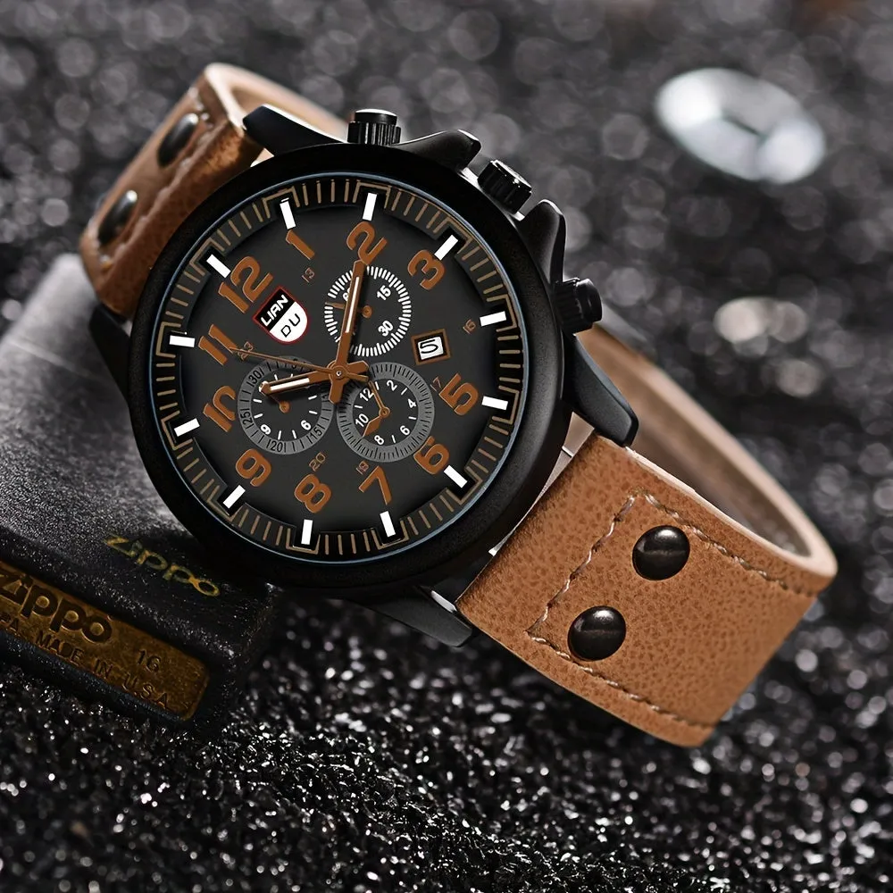 4pcs Watch  Bracelet Set Perfect Mens Gift Combo