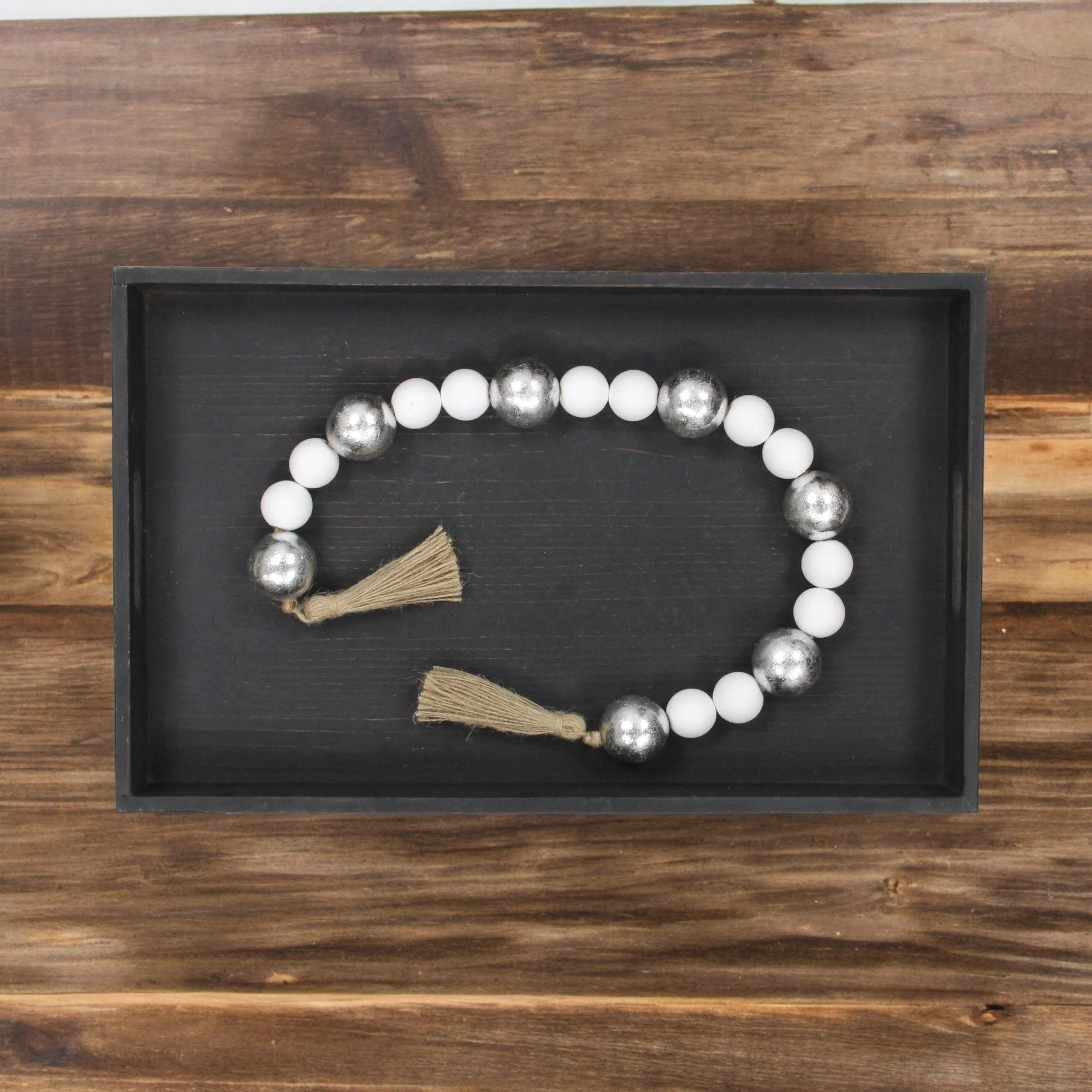 6045SV - Kira Silver & White Beaded Garland