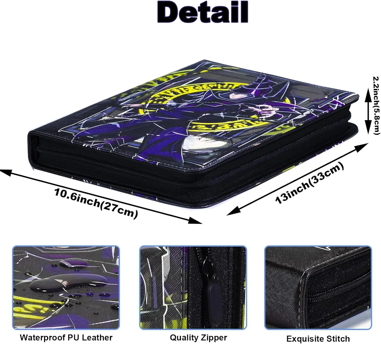 990 Large Capacity Card Binder For Yugioh trade Cards,9-Pocket Card Holder with 55 Sleeves Folder Compatible with Yu-Gi-Oh Cards.