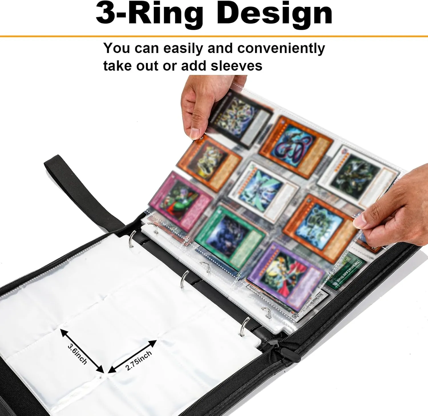 990 Large Capacity Card Binder For Yugioh trade Cards,9-Pocket Card Holder with 55 Sleeves Folder Compatible with Yu-Gi-Oh Cards.