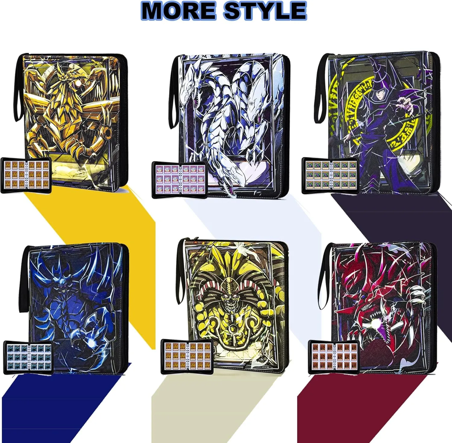 990 Large Capacity Card Binder For Yugioh trade Cards,9-Pocket Card Holder with 55 Sleeves Folder Compatible with Yu-Gi-Oh Cards.