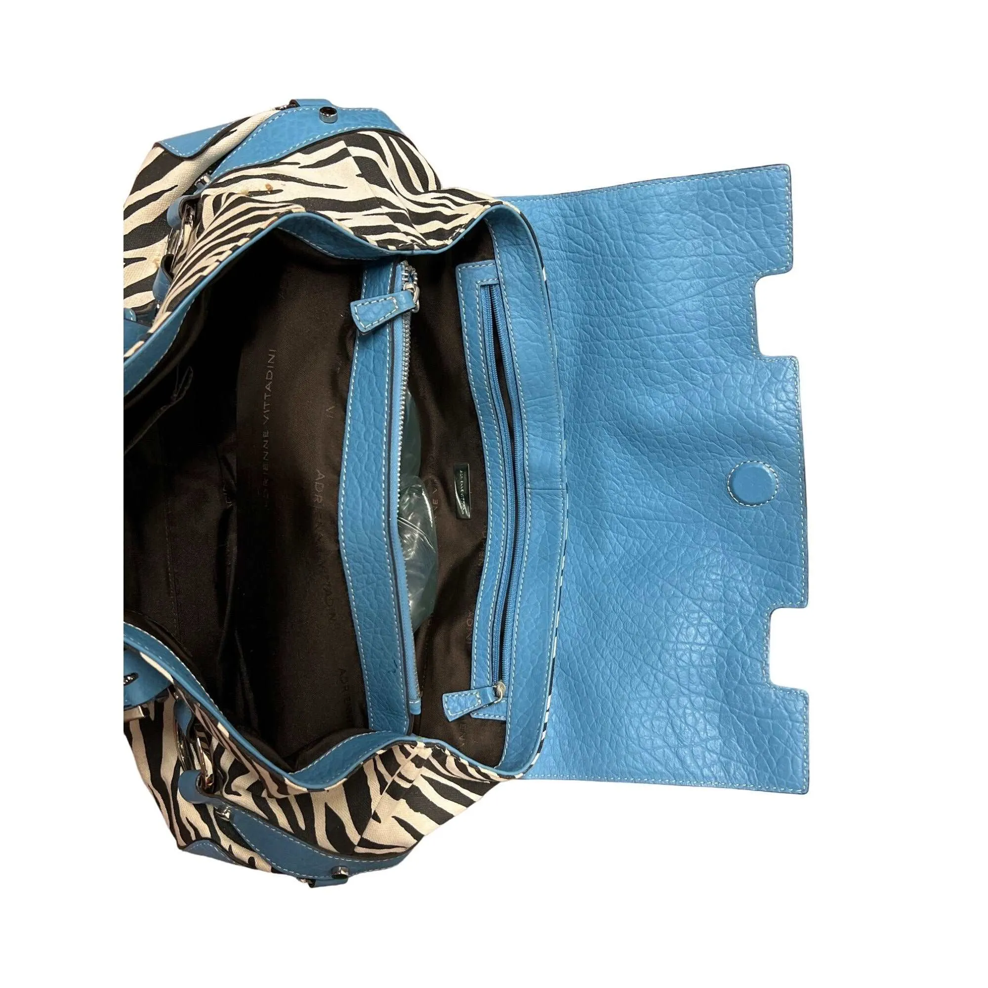 Adrienne Vittadini's Kayla: Eye-catching Blue Zebra Print Satchel Bag