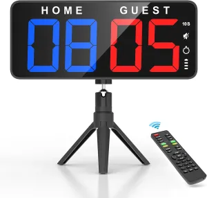 ANJANK 11 Large Digital LED Scoreboard Electronic Score Keeper Clock, Countdown/up, with Powerful Battery, 4 Mounting Options, for Corn Hole/Ping Pong/Table Tennis Sports, Indoor & Outdoor Games