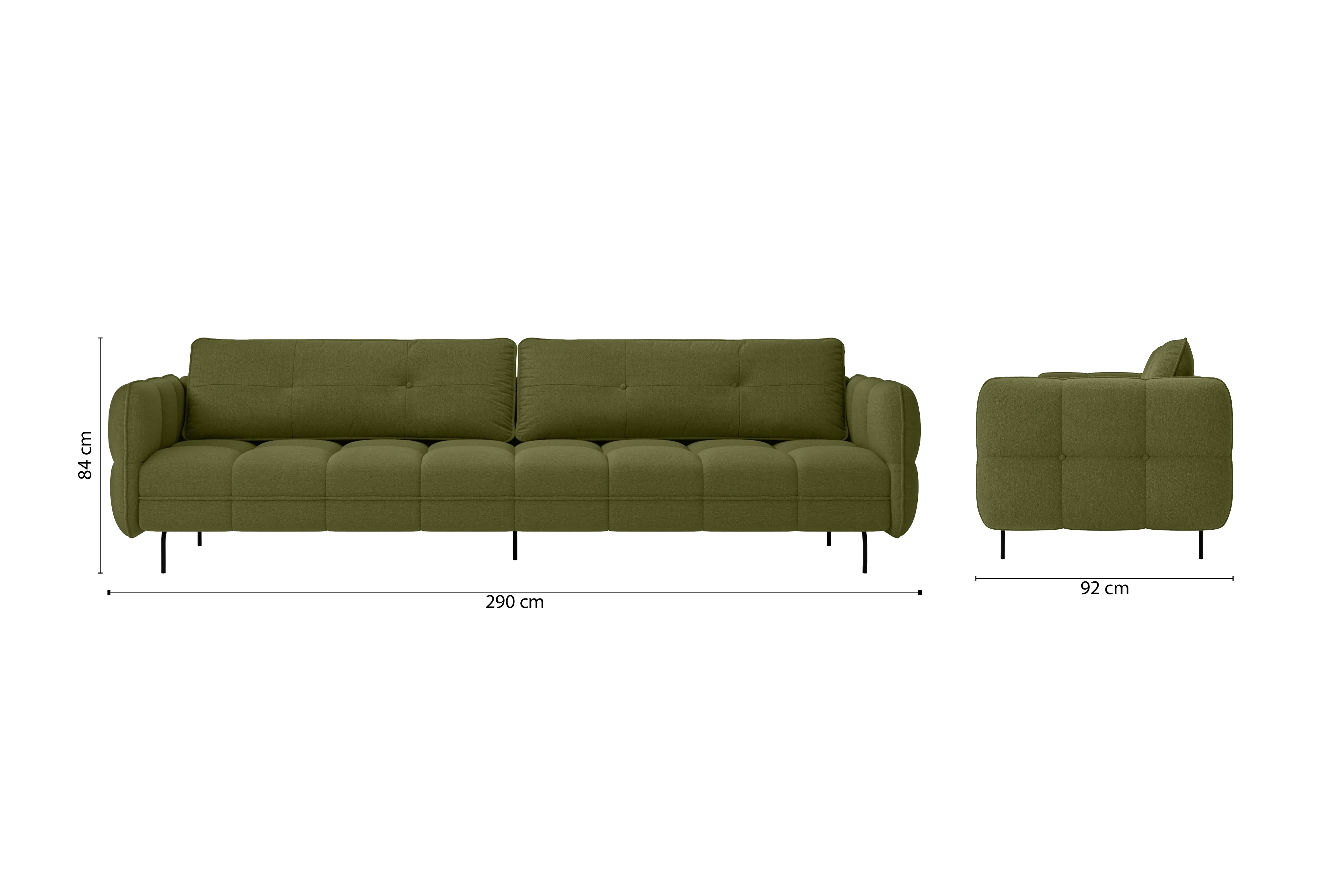Anzio 4 Seater Sofa Olive Linen Fabric
