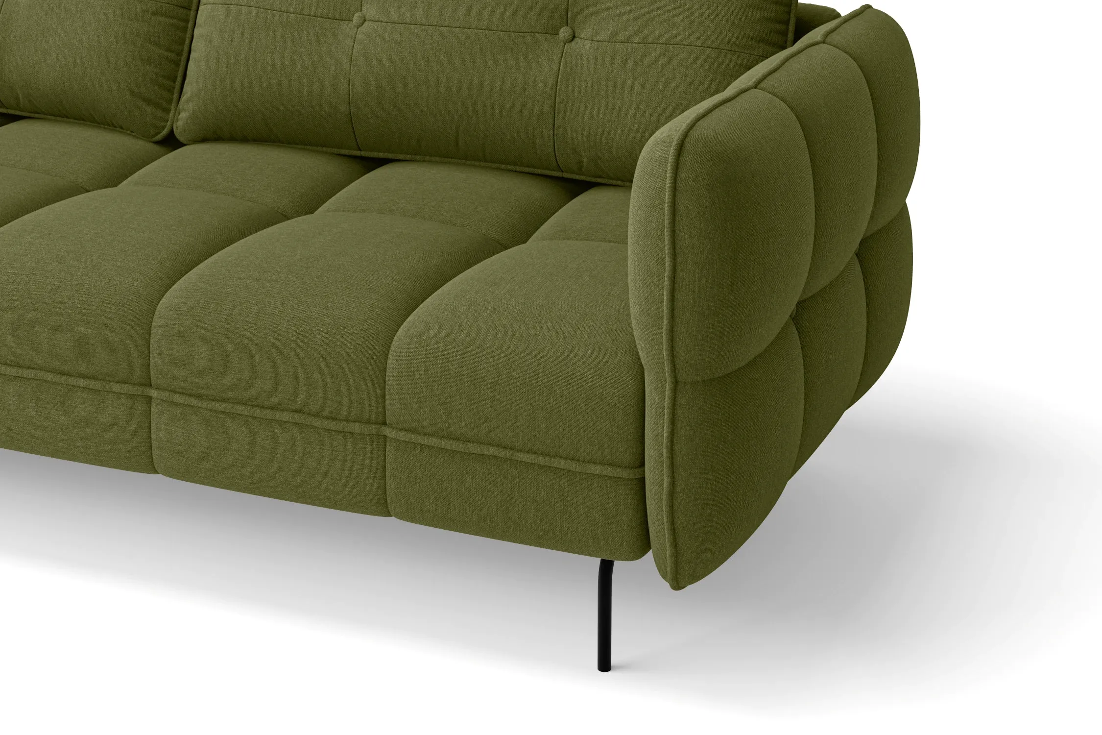 Anzio 4 Seater Sofa Olive Linen Fabric