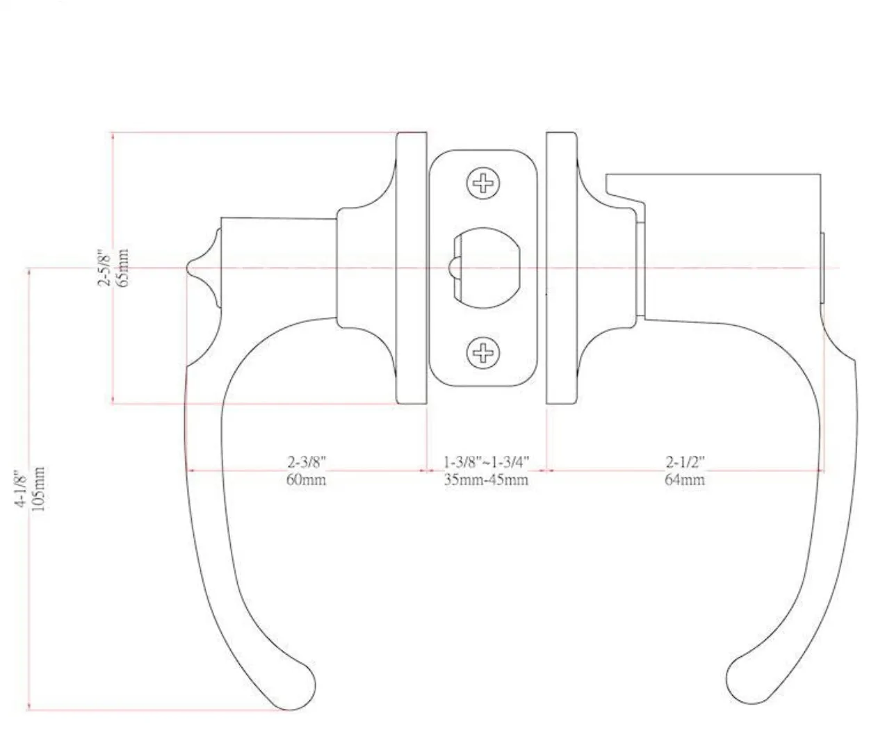 Arlington Entry Door Lever, Matte Black