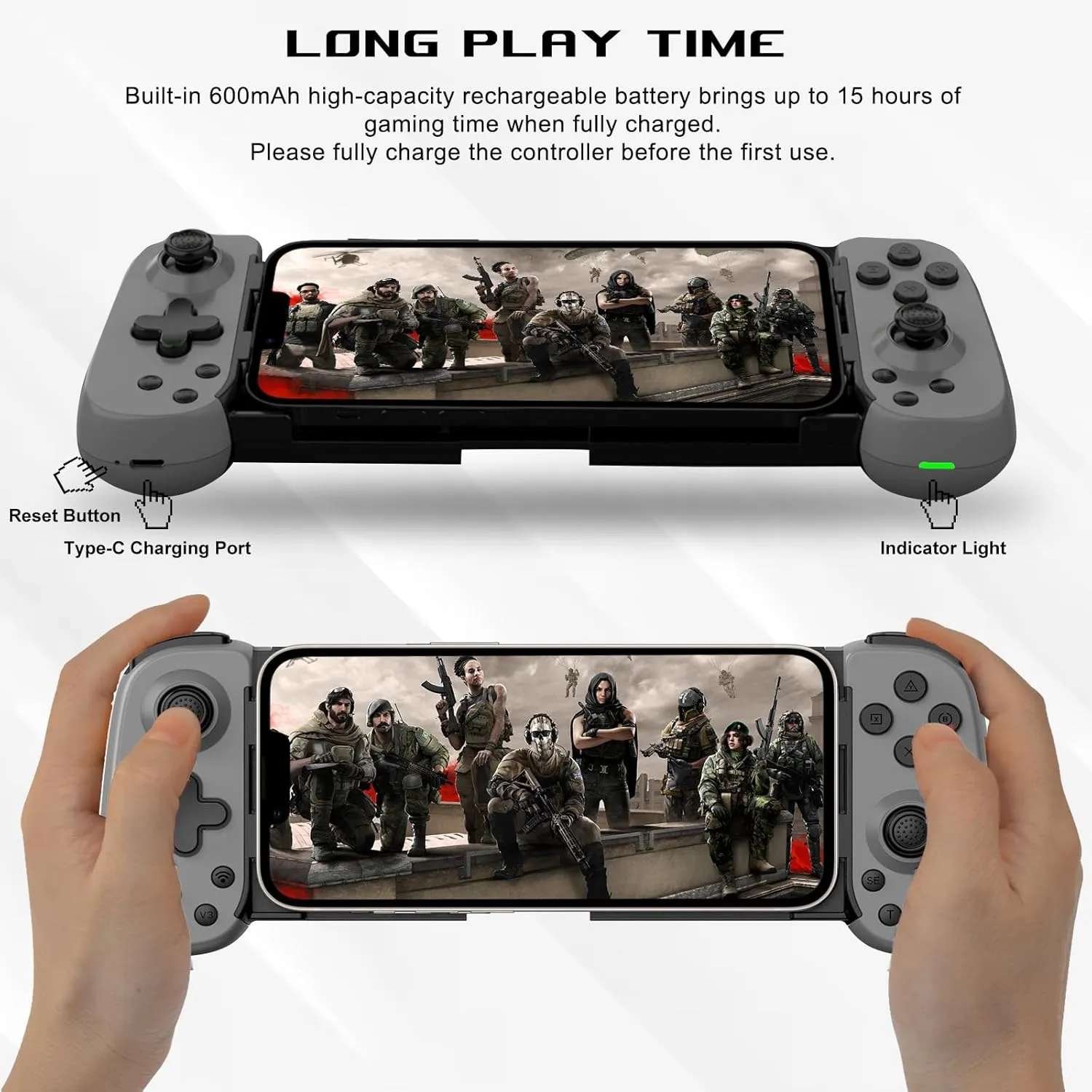 arVin Mobile Gaming Controller for iPhone, Android with Phone CASE Support, Wireless Gamepad for iPhone/iPad/Samsung/Tablet/Switch/PS4/PC - Play Xbox Cloud Gaming/PS Remote Play/Steam Link/GeForce Now