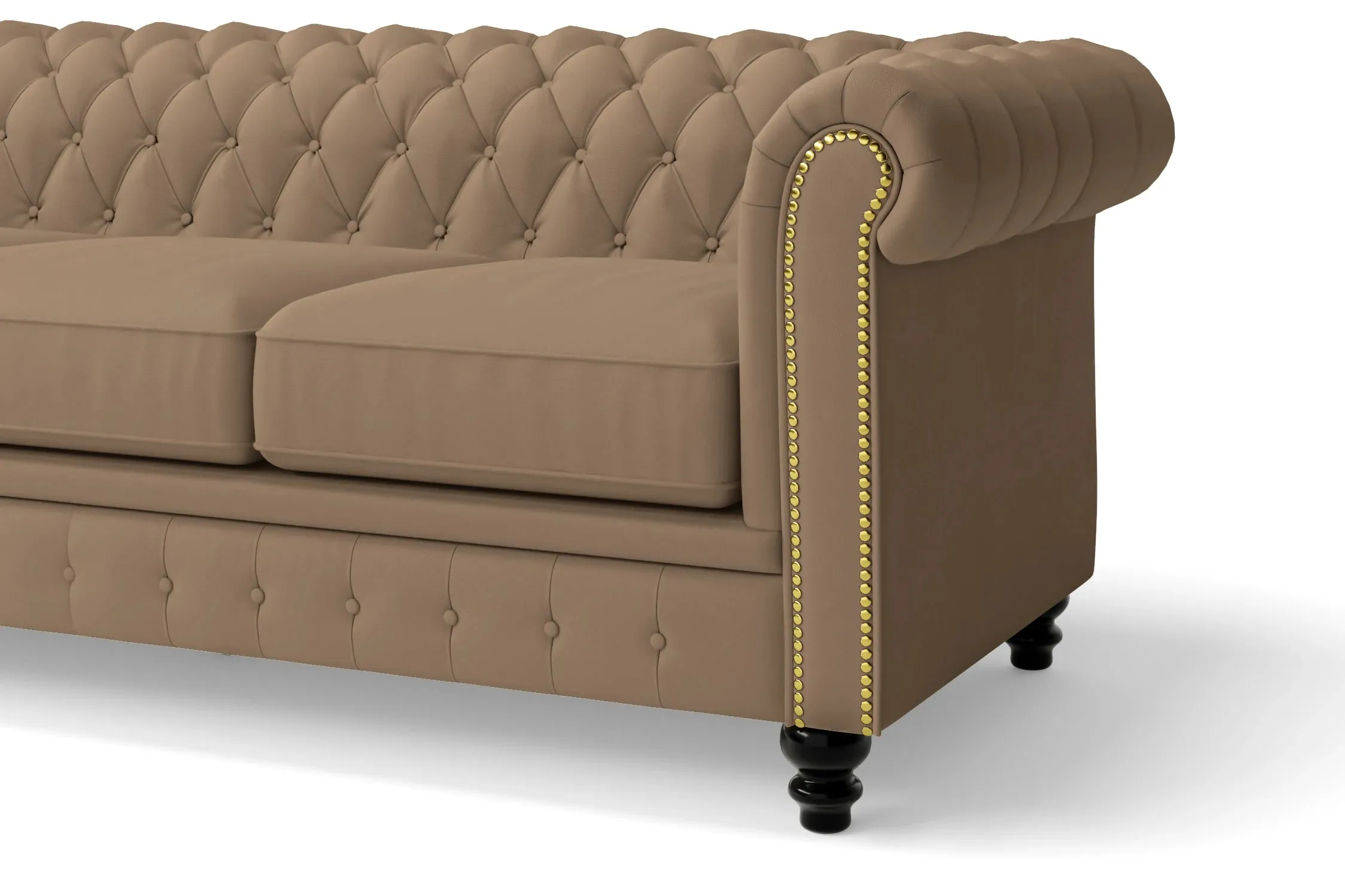 Aversa 4 Seater Sofa Stone Leather