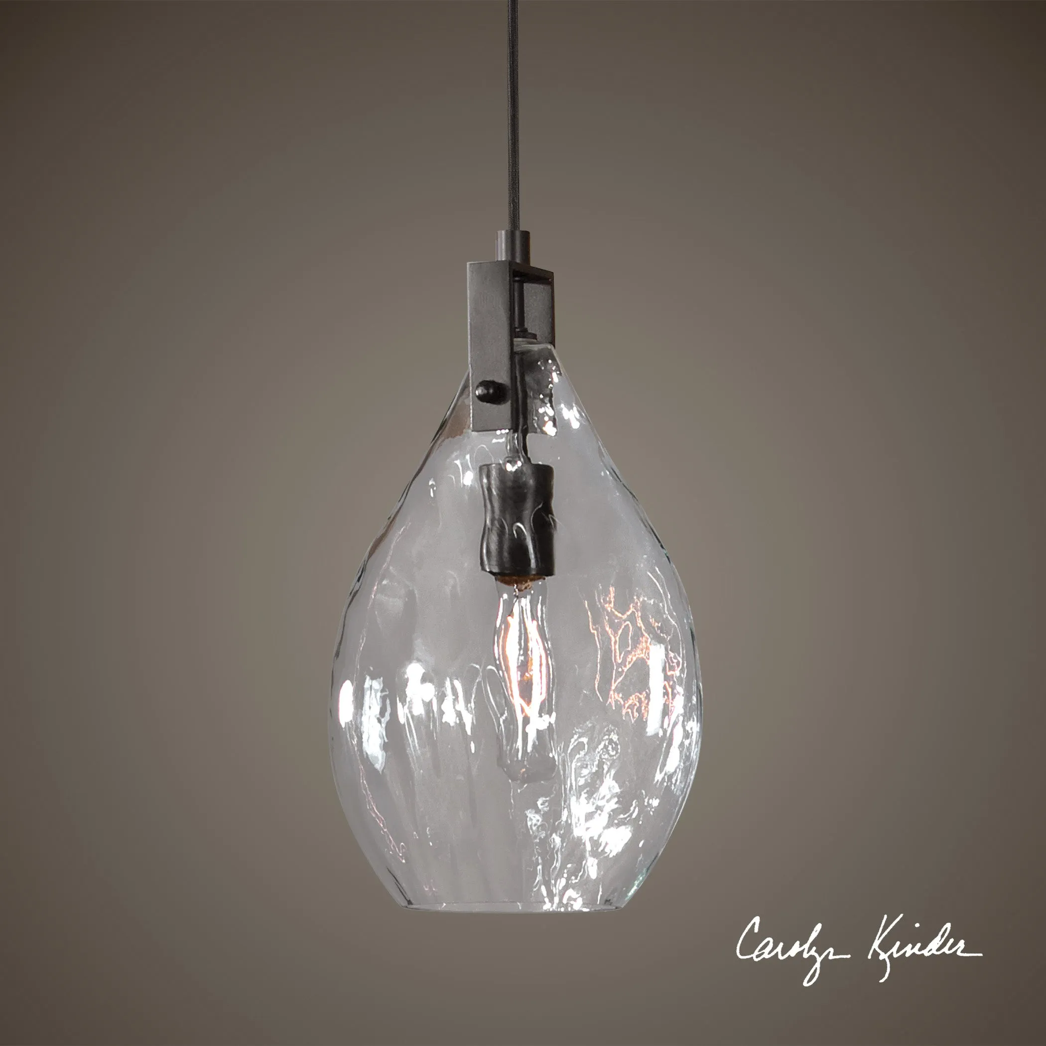 Campester 1 Light Watered Glass Mini Pendant