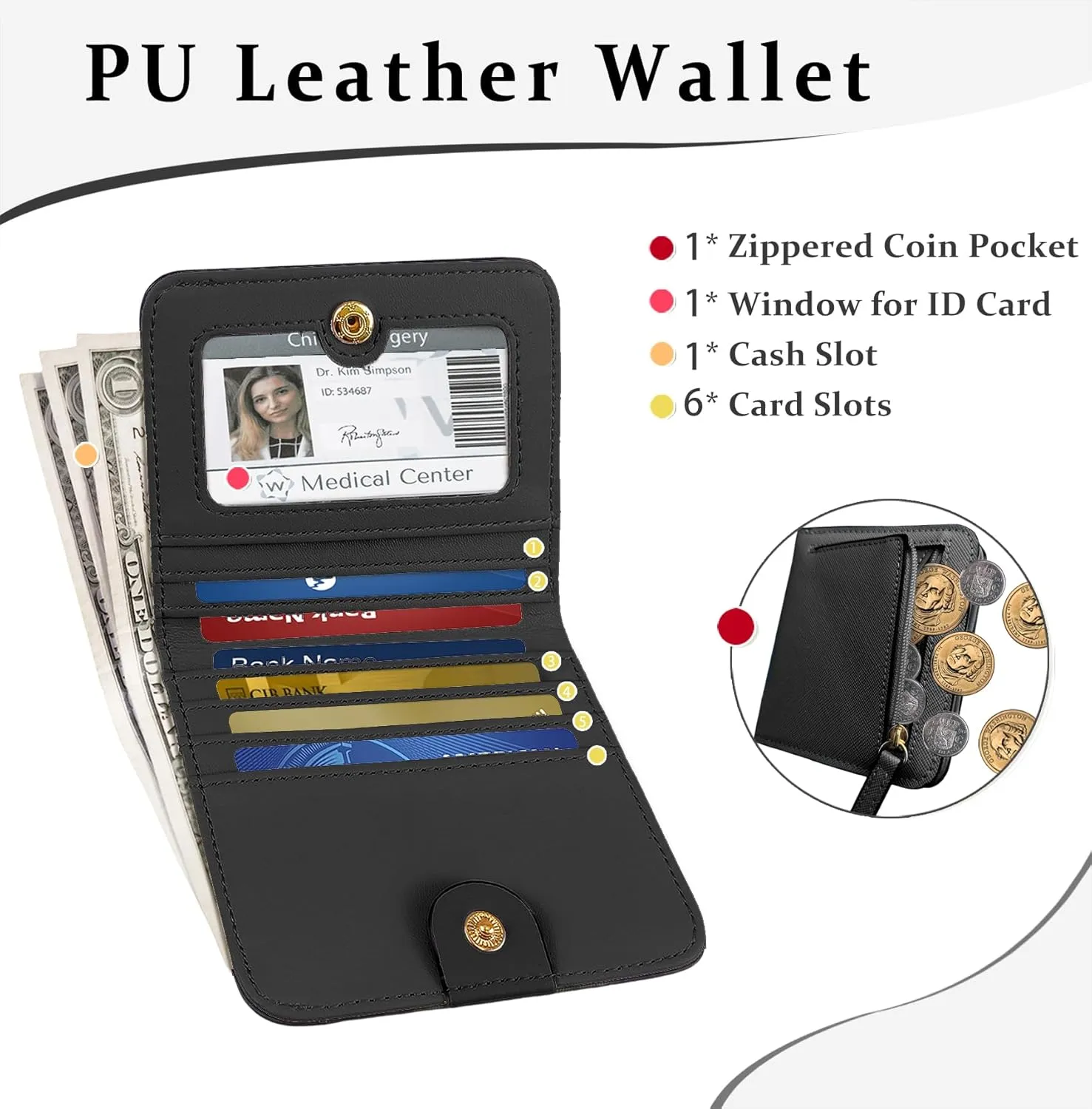 Clip and Go Strap for Phone with RFID Leather Wallet Crossbody Adjustable Cell Phone Strap Lanyard with Zippered Pouch