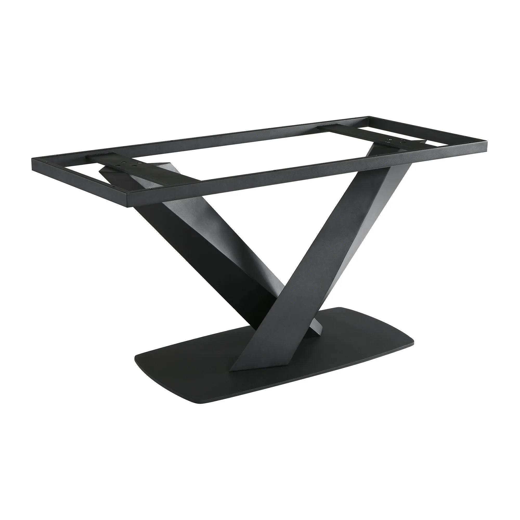 Everett - Contemporary Dining Table - Matte Black / Walnut