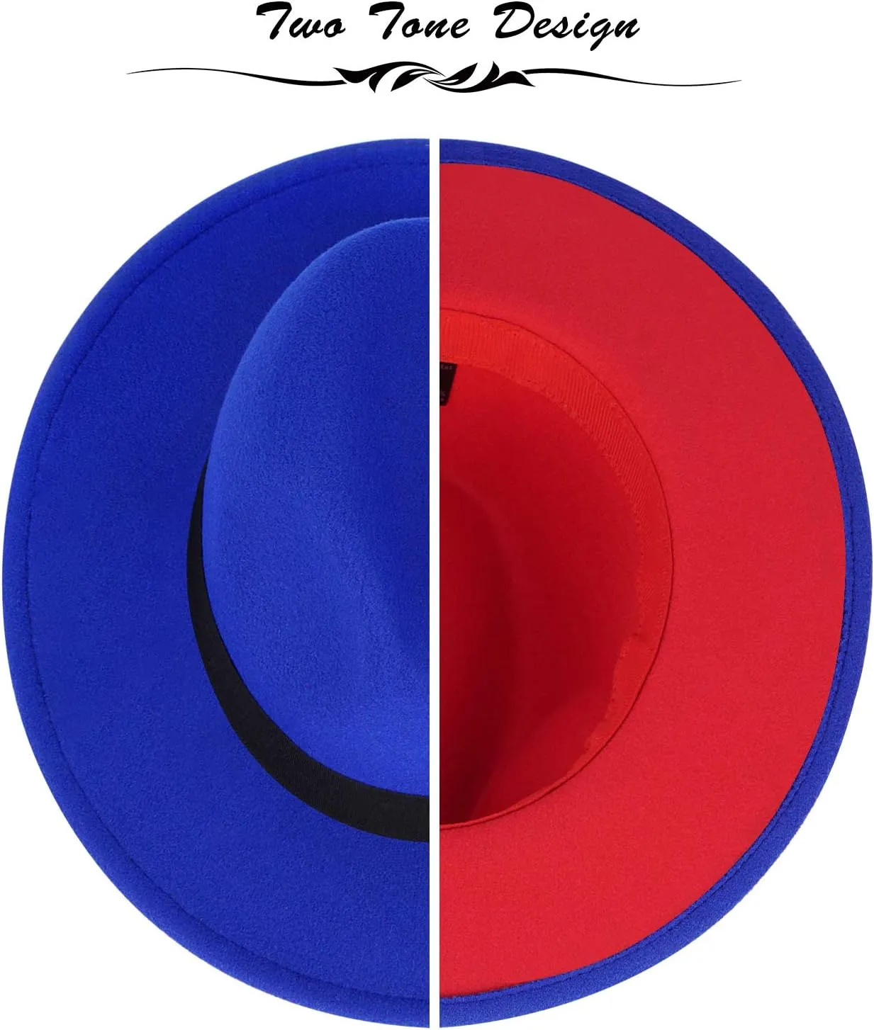 FADACHY Trendy Fedora Hats for Men & Women Wide Brim Felt Hat Dress Panama Hat Two Tone Fedora