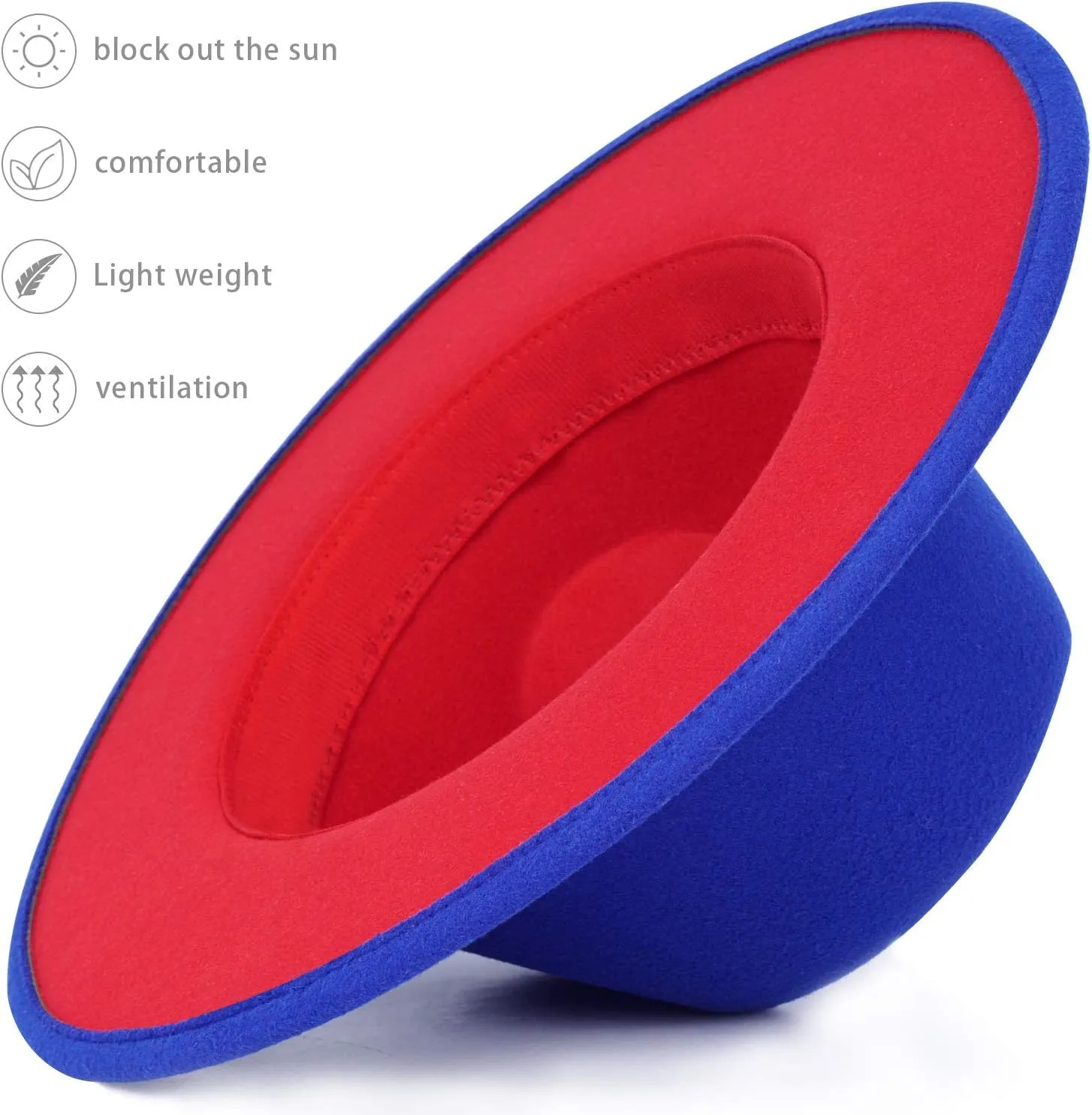 FADACHY Trendy Fedora Hats for Men & Women Wide Brim Felt Hat Dress Panama Hat Two Tone Fedora