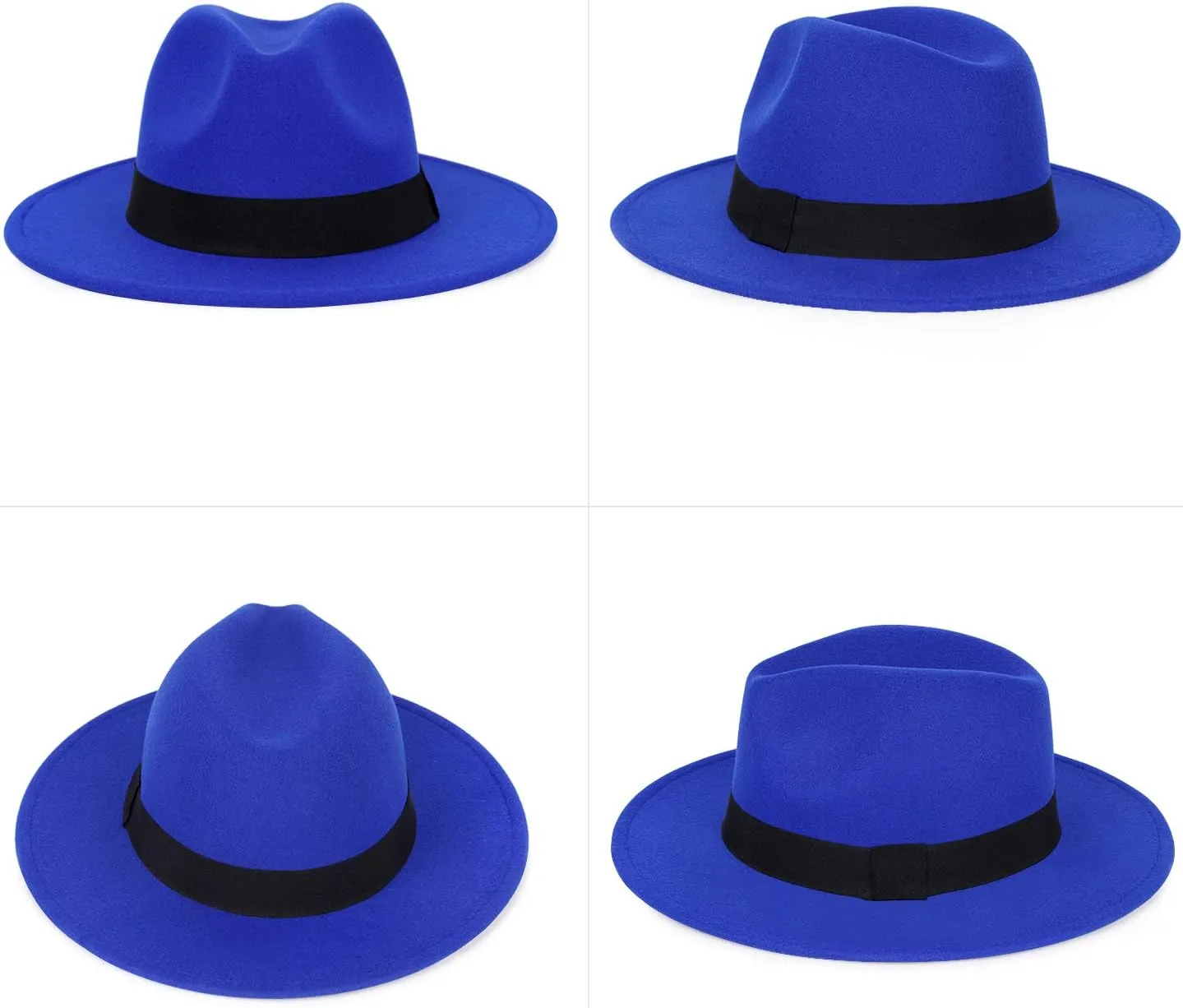 FADACHY Trendy Fedora Hats for Men & Women Wide Brim Felt Hat Dress Panama Hat Two Tone Fedora