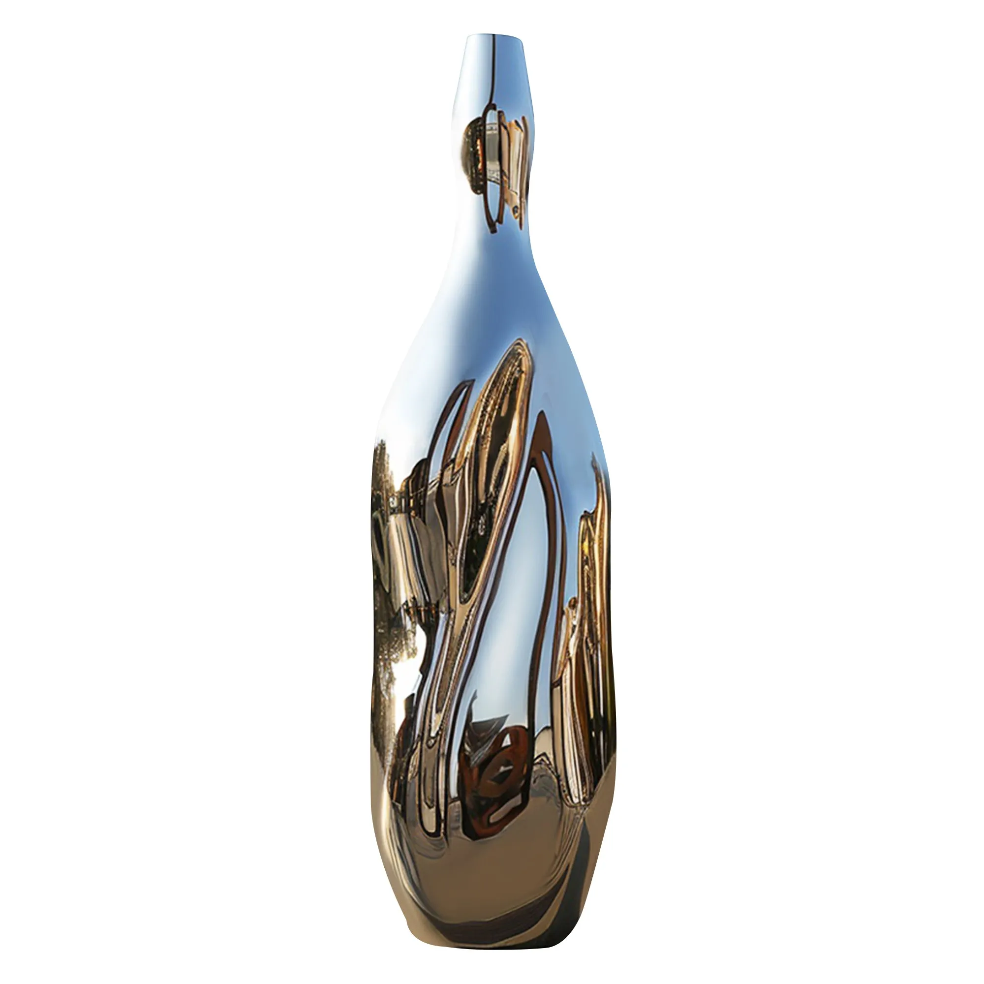FINEST Large Size Mirror Polished Stainless Steel Bottle Sculpture FS-075