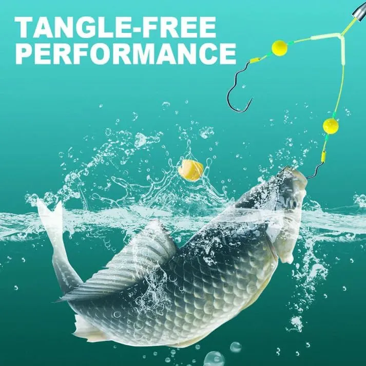 Fishing Double Hooks, Double Reverse Hook Set, Reverse Bottom Line, Free Floating, avoiding Water, Grass, Stones, and mud