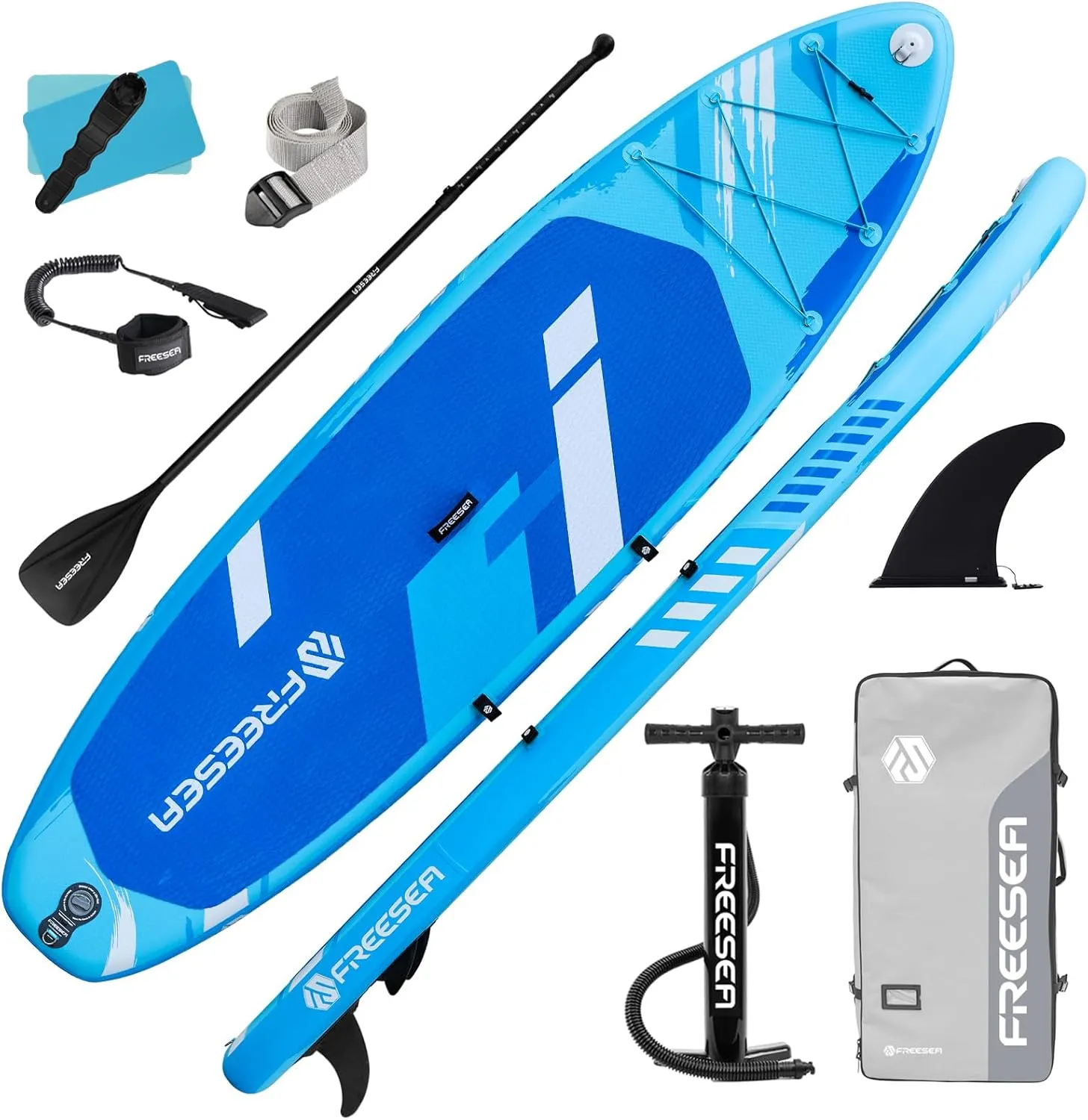Freesea Inflatable Stand Up Paddleboard with Premium SUP Accessories, Wide, Stable, Non-Slip Comfortable Deck for Youth & Adult