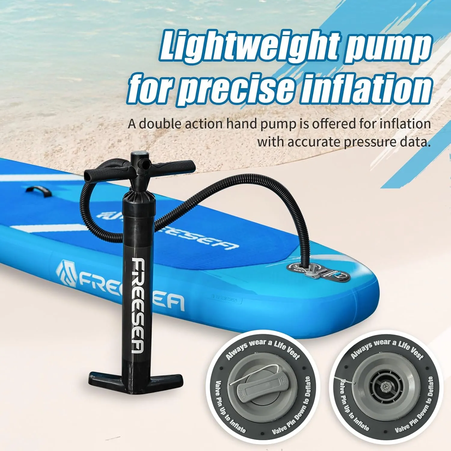 Freesea Inflatable Stand Up Paddleboard with Premium SUP Accessories, Wide, Stable, Non-Slip Comfortable Deck for Youth & Adult