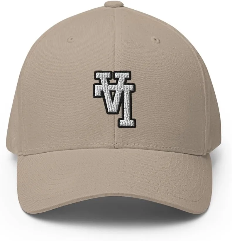 FX Upside Down LA Fitted Hat Embroidered Curved Bill Mid Crown Closed-Back Structured Los Angeles Twill Cap