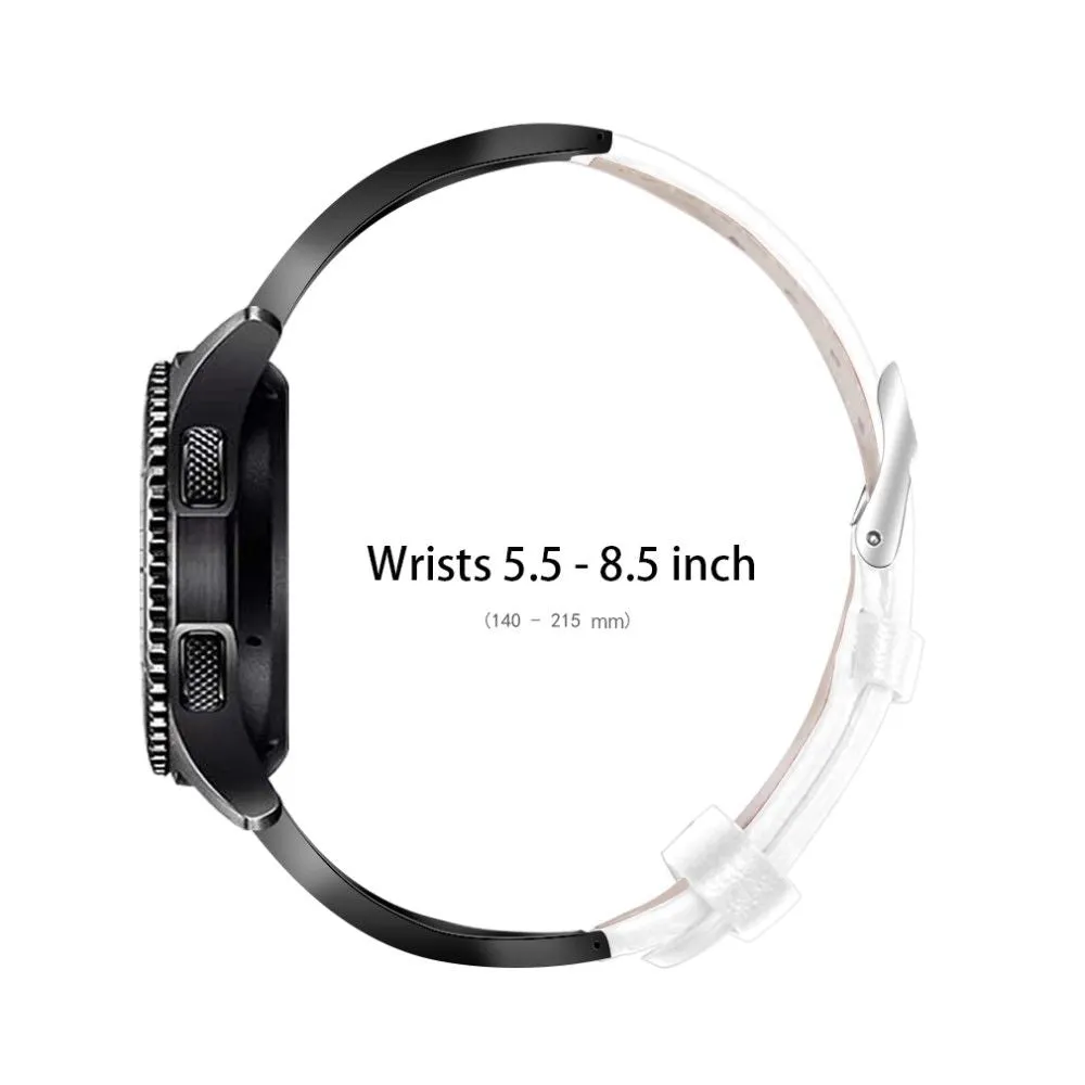 Garmin Vivoactive 4 rhinestone décor   cowhide leather watch strap - White