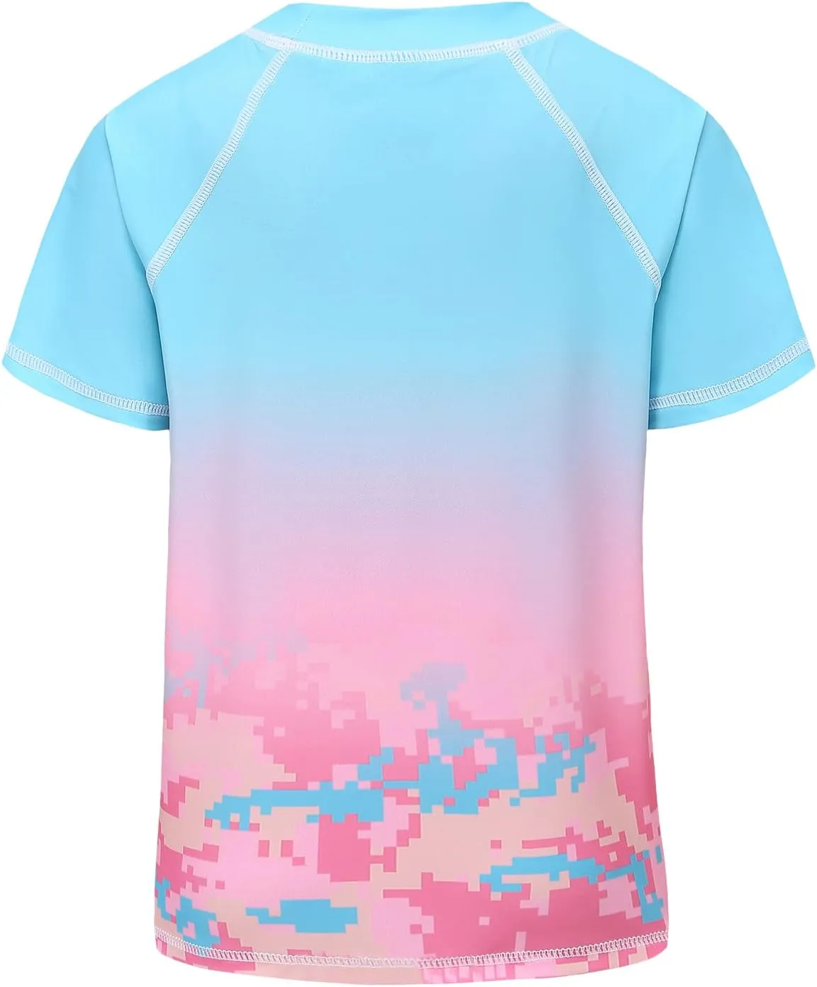 Girls Rash Guard Swimsuits UPF 50  Sun Protective Bathing Suit for Kids Girls Short Sleeve Swim Shirts 3-16 Years