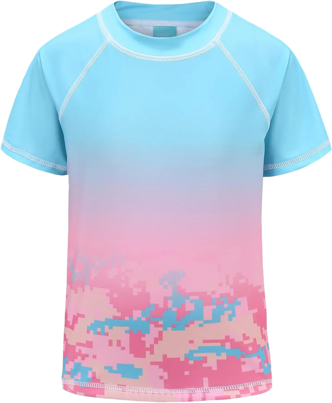 Girls Rash Guard Swimsuits UPF 50  Sun Protective Bathing Suit for Kids Girls Short Sleeve Swim Shirts 3-16 Years