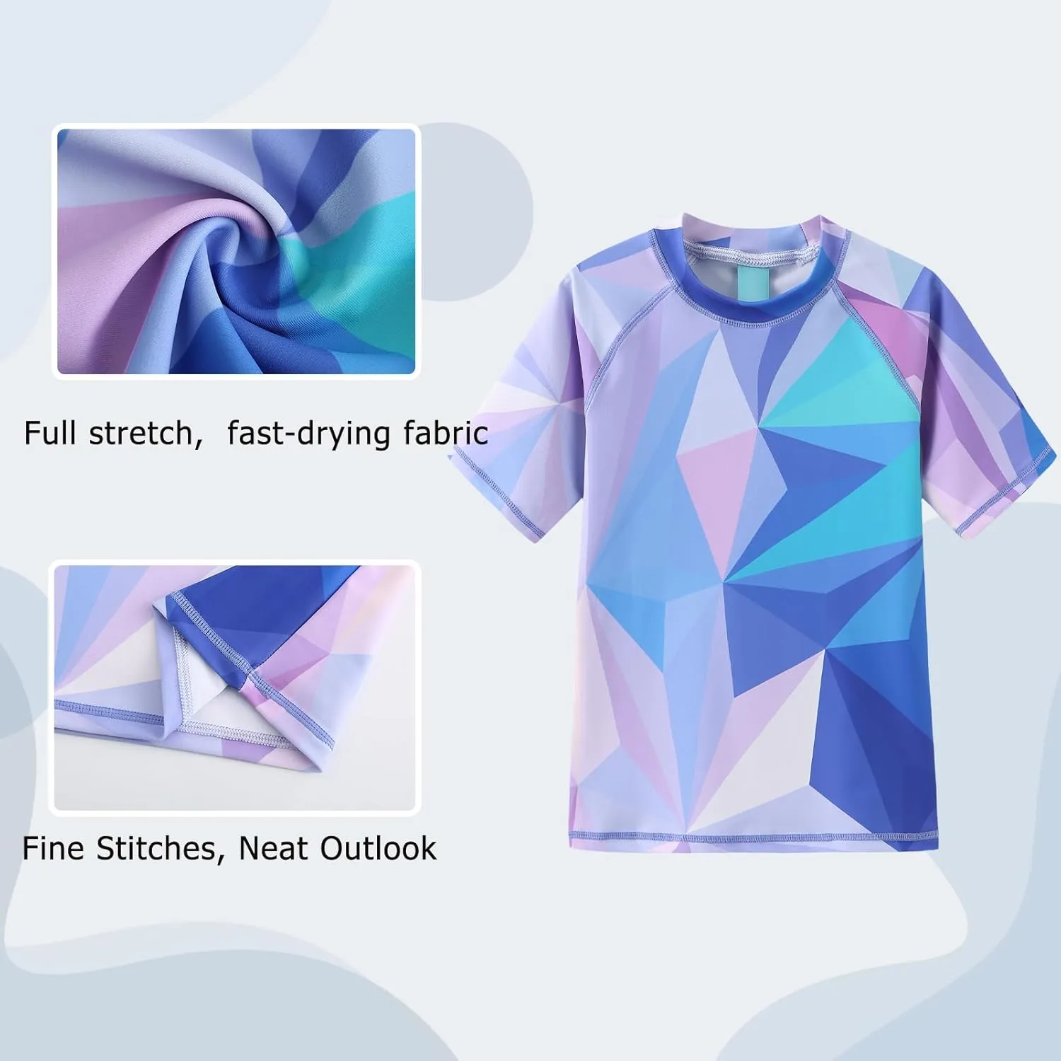 Girls Short Sleeve Rash Guard Swim Shirt Girls Sun Protection Swimsuits Quick Dry Surf Tops Bathing Suits for Girls