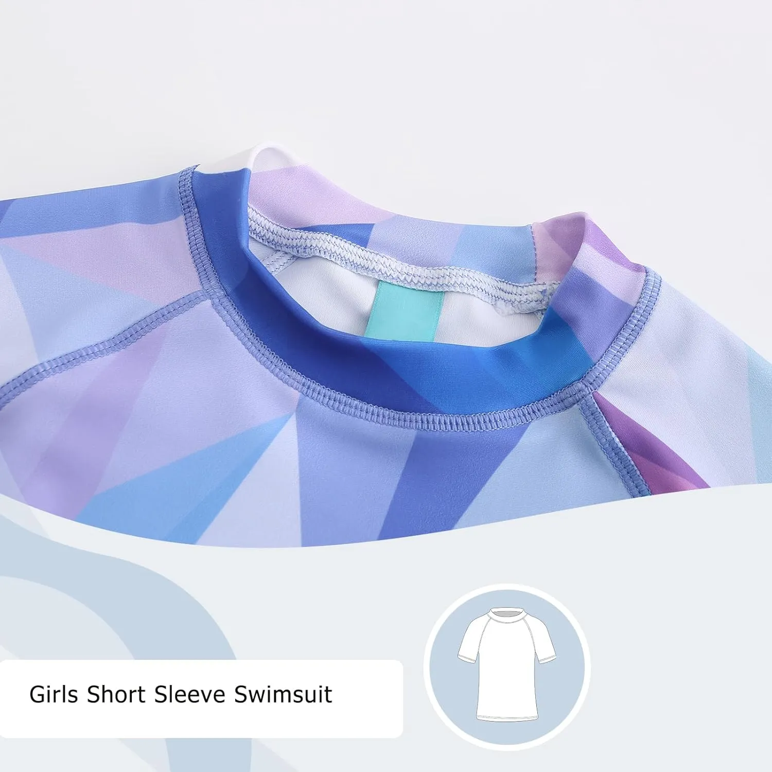 Girls Short Sleeve Rash Guard Swim Shirt Girls Sun Protection Swimsuits Quick Dry Surf Tops Bathing Suits for Girls