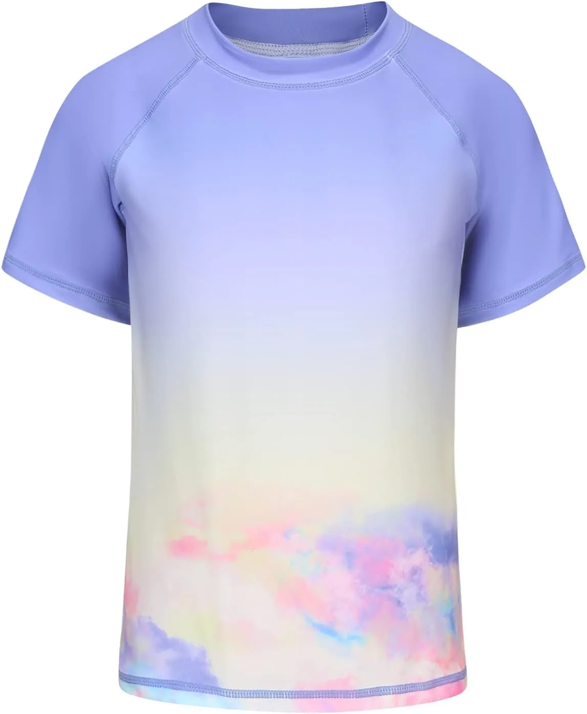 Girls Short Sleeve Rash Guard Swim Shirt Girls Sun Protection Swimsuits Quick Dry Surf Tops Bathing Suits for Girls