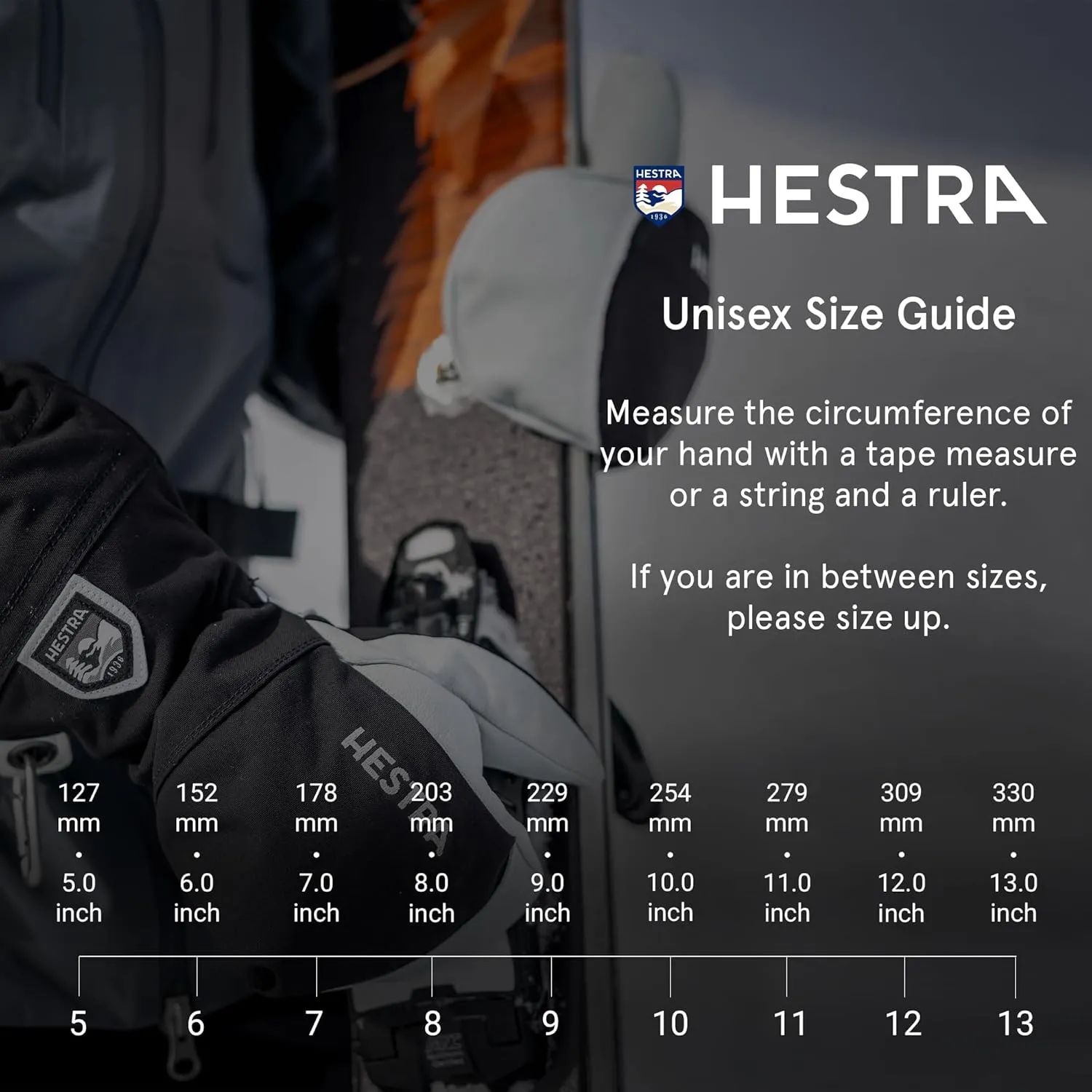 Hestra Army Leather Heli Ski Glove, 5-Finger Snow Glove for Skiing & Snowboarding for Men & Women