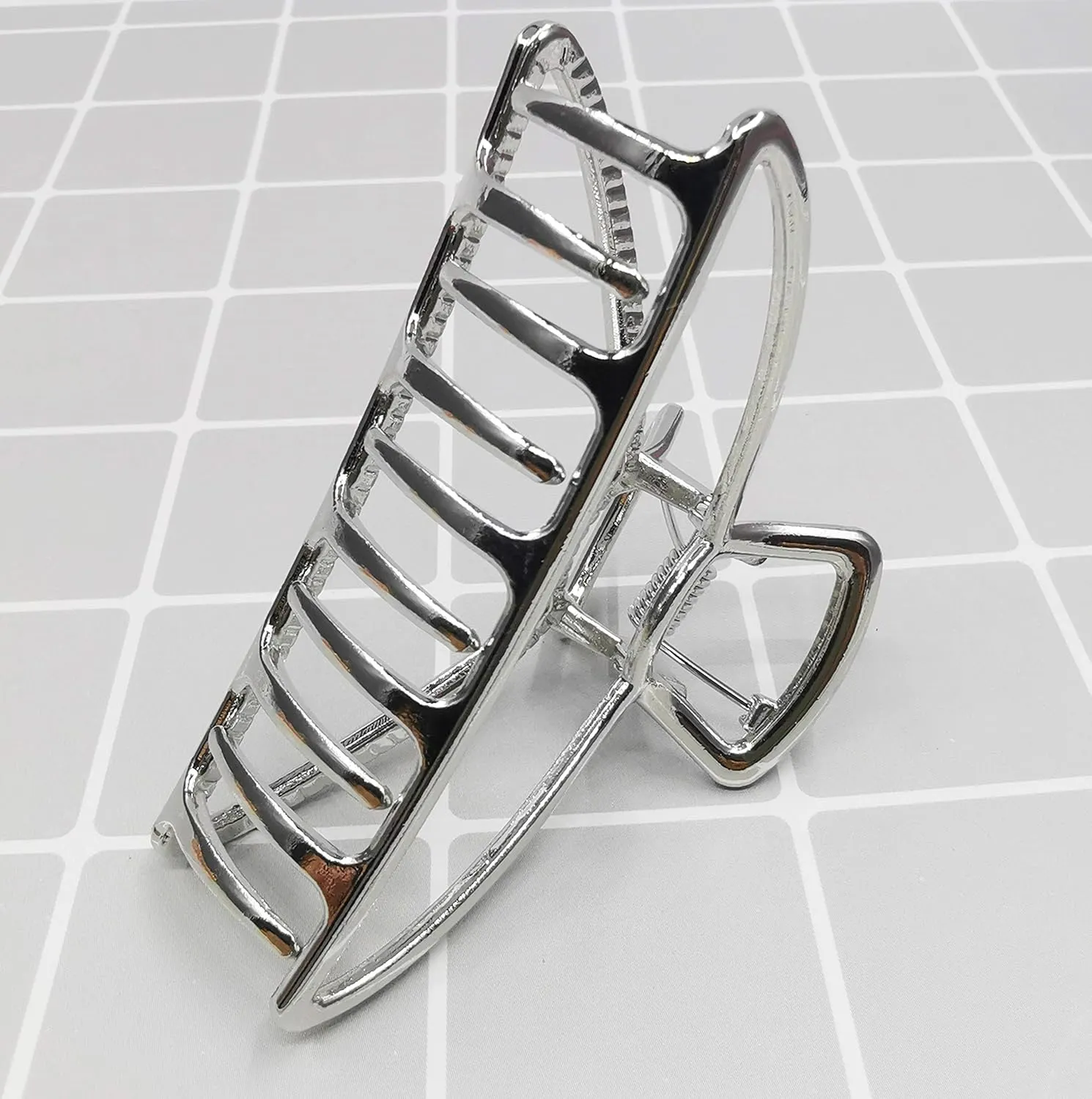 HH&LL Hair Clips, Metal Hair Claw Barrette Clamp Jaw for Women (2, Black  Silver)