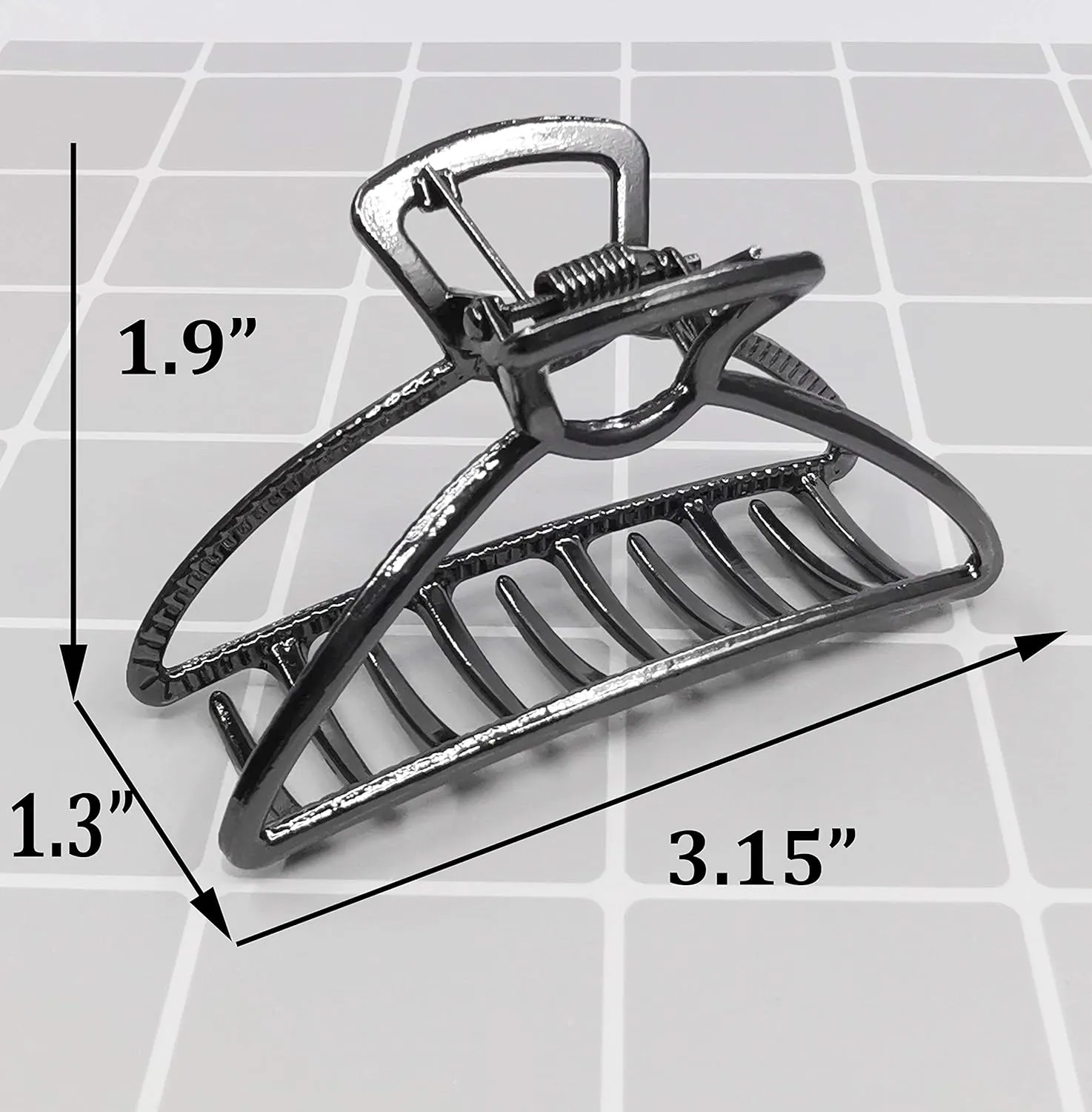 HH&LL Hair Clips, Metal Hair Claw Barrette Clamp Jaw for Women (2, Black  Silver)