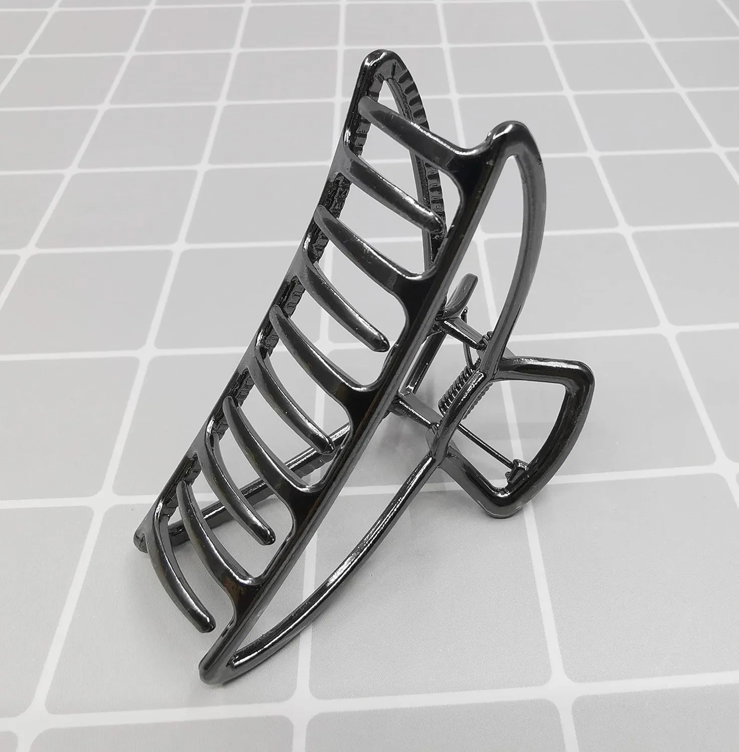 HH&LL Hair Clips, Metal Hair Claw Barrette Clamp Jaw for Women (2, Black  Silver)