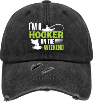 I'm A Hooker On The Weekend 5 Sun Cap Sports Hat AllBlack Funny Hats Gifts for Her Beach Cap