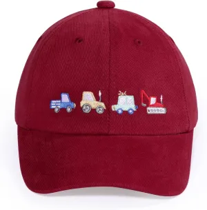 Kids Cute Car Embroidered Baseball Caps Toddler Trucker Hats Sun Protection Cap for Boys Girls 3-8 Years