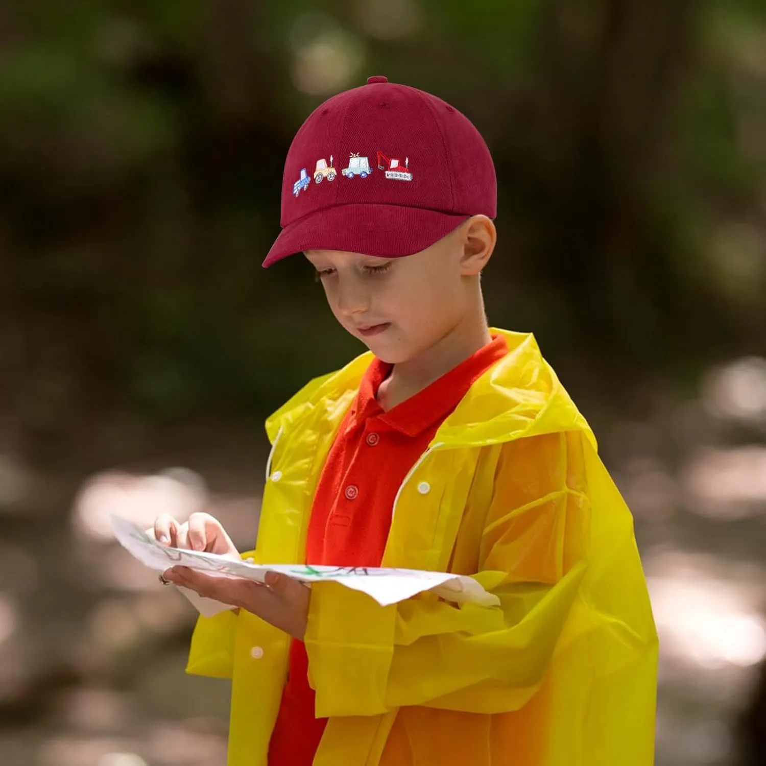 Kids Cute Car Embroidered Baseball Caps Toddler Trucker Hats Sun Protection Cap for Boys Girls 3-8 Years