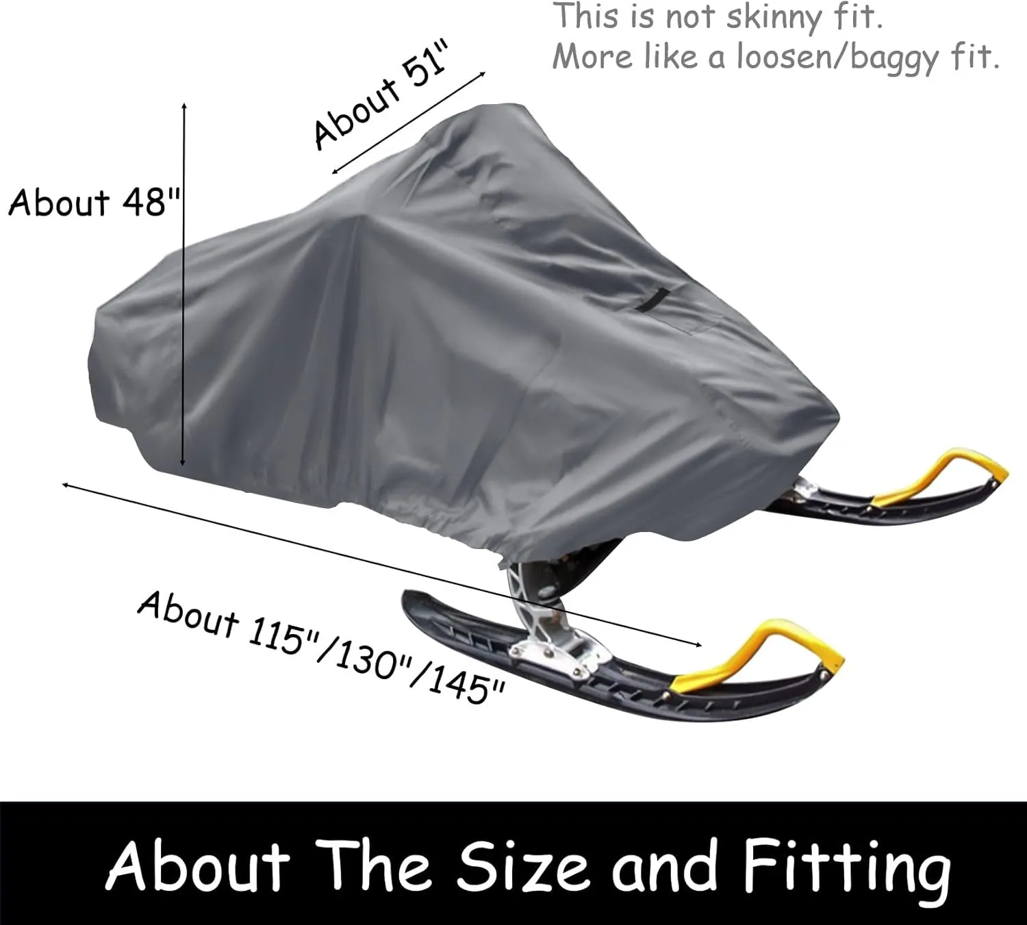 King Mills Waterproof, UV-proof Snowmobile Cover Trailerable, Universal to Snowmobiles from Polaris, Ski Doo/skidoo, Yamaha, Arctic Cat.XL