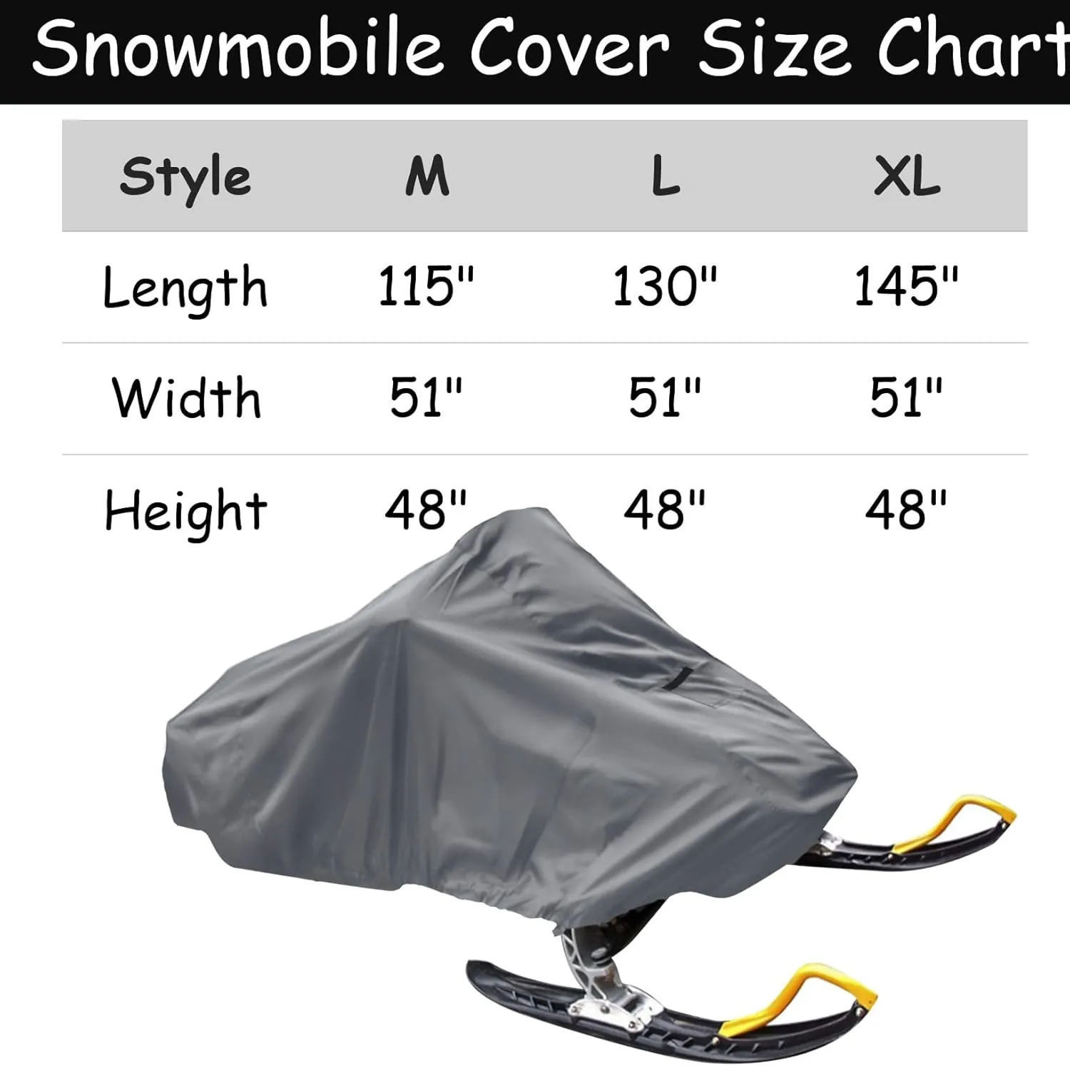 King Mills Waterproof, UV-proof Snowmobile Cover Trailerable, Universal to Snowmobiles from Polaris, Ski Doo/skidoo, Yamaha, Arctic Cat.XL