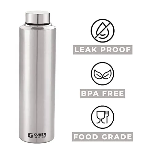 Kuber Industries Stainless Steel Bowl, Plate, and Bottle Set | Durable, Mirror Finish Shiny Utensils | Stainless Steel 200ml Bowl Set of 6, 1 Liter Bottle and Plate Set of 6