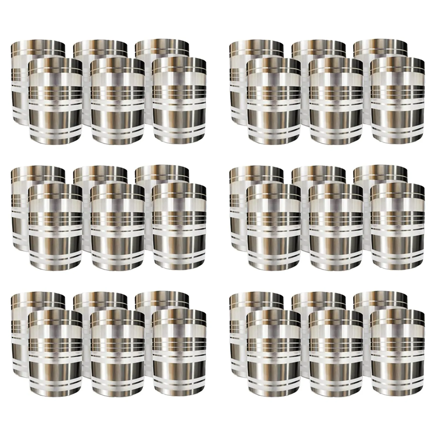 Kuber Industries Stainless Steel Glass Set | Wobble Free Base, Durable | Multipurpose, Elegant Design & Mirror Finish | Easy to Clean & Store | Steel Glass Set 6 (Pack of 6)