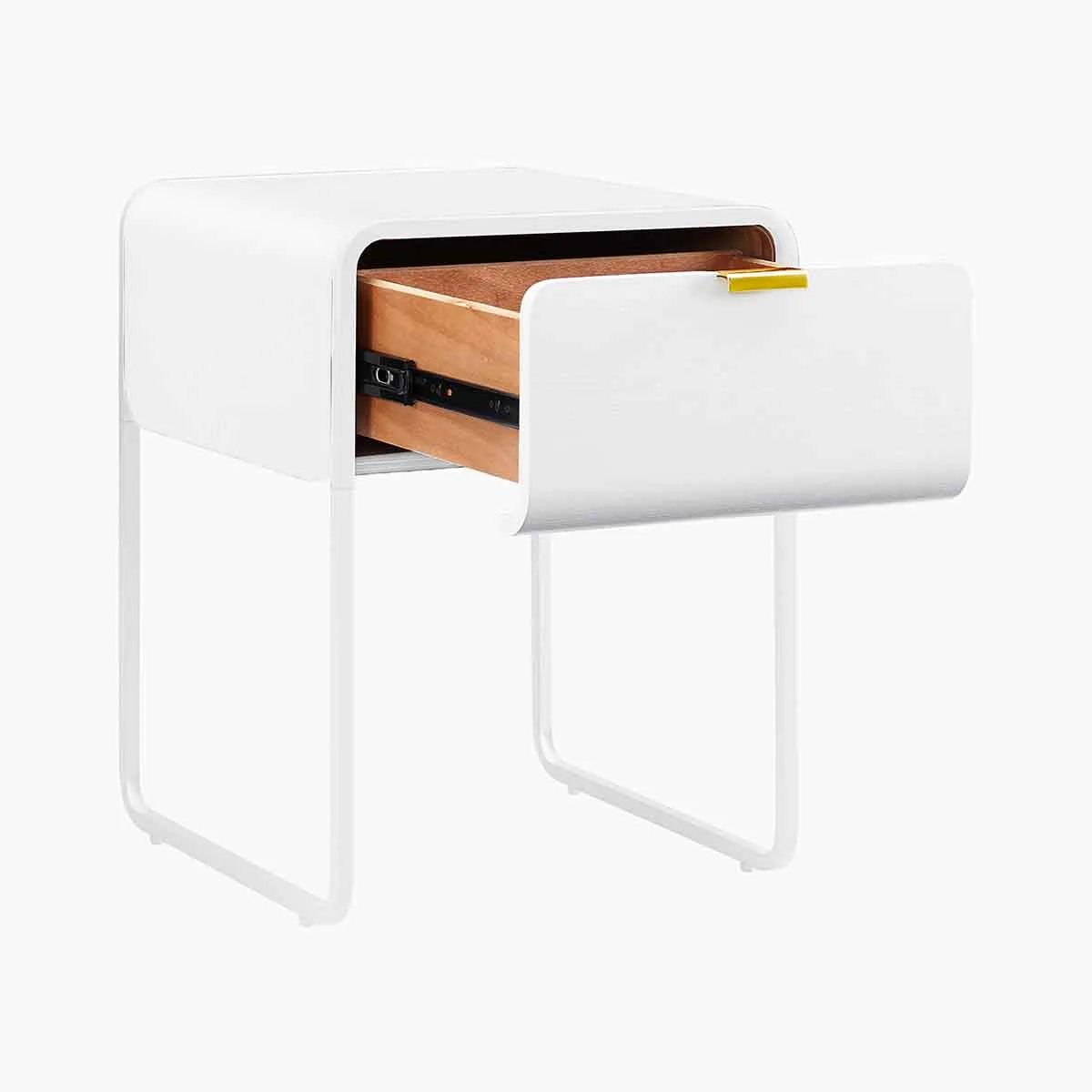 Leroy Brass Handle Bedside Table