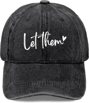 Let Them Funny Hat for Men Classic Washed Distressed Baseball Caps