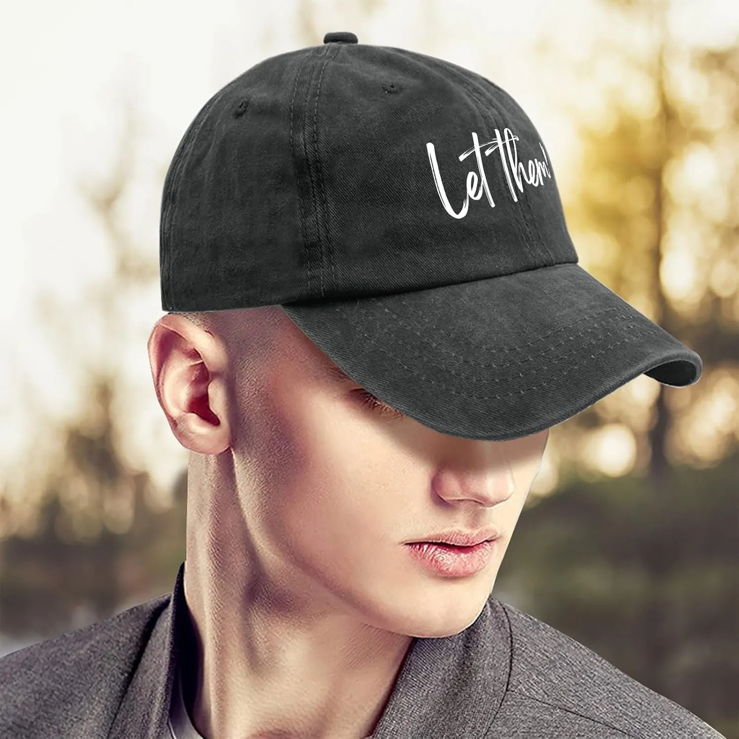Let Them Funny Hat for Men Classic Washed Distressed Baseball Caps